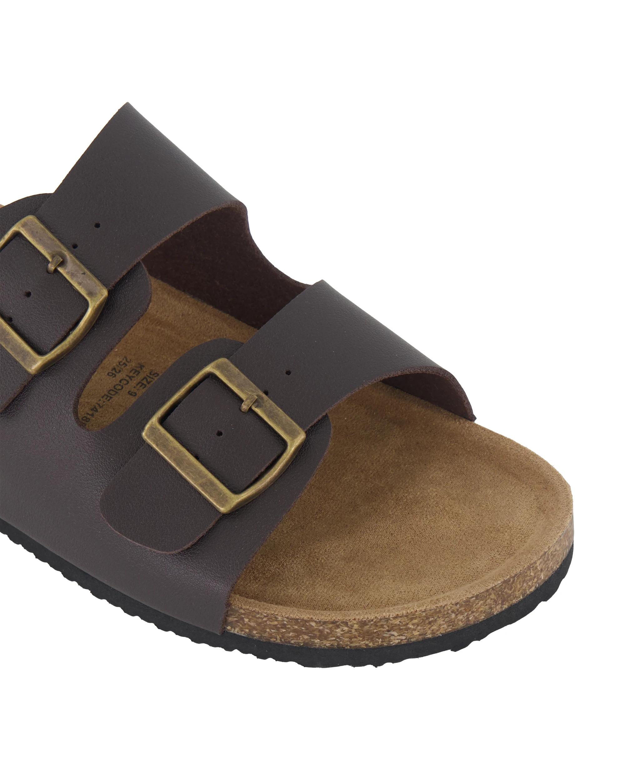 3 Double Buckle Slides Brown, 3 of 3