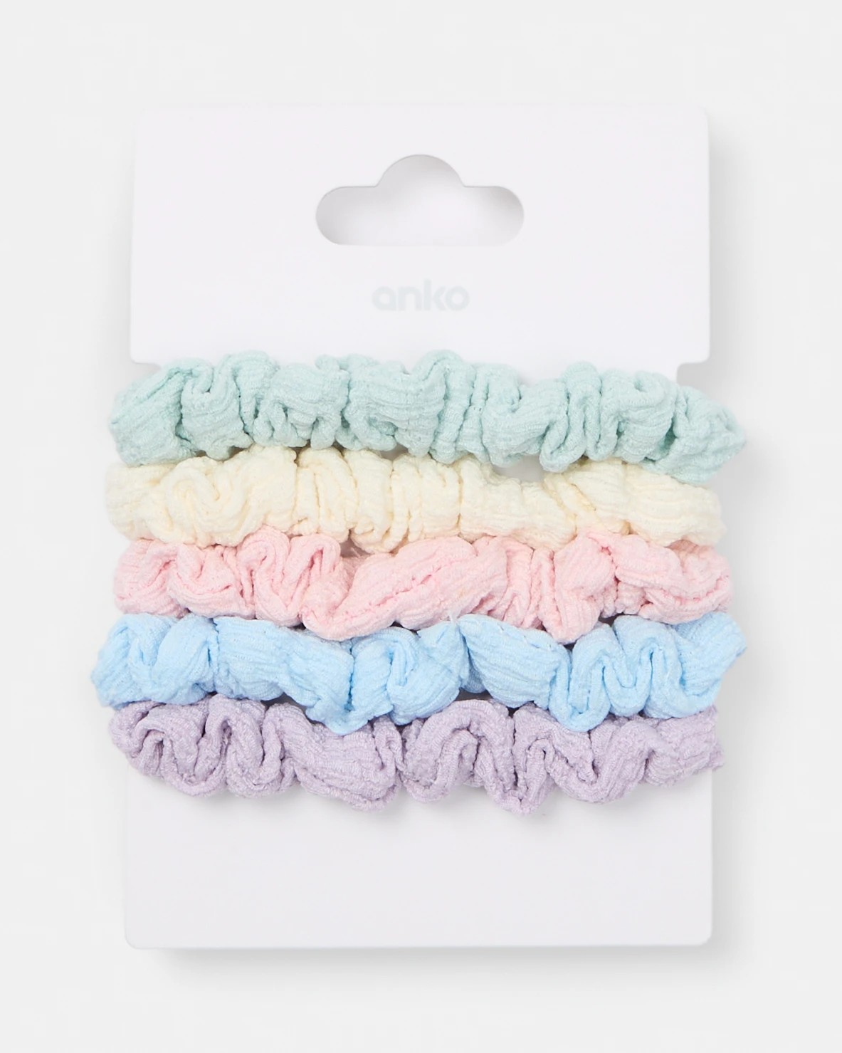 5 5 Pack Pastel Mini Hair Scrunchies, 5 of 5