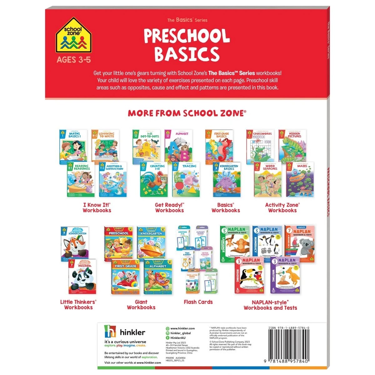 5 School Zone The Basics Series: Preschool Basics - Book, 5 of 5