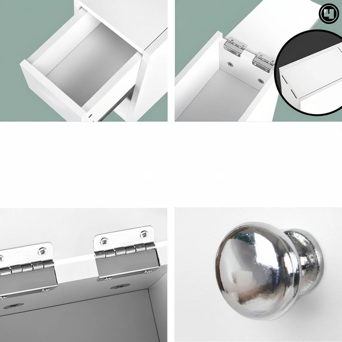 6 Artiss Bathroom Storage Cabinet Tissue Holder - White, 6 of 10