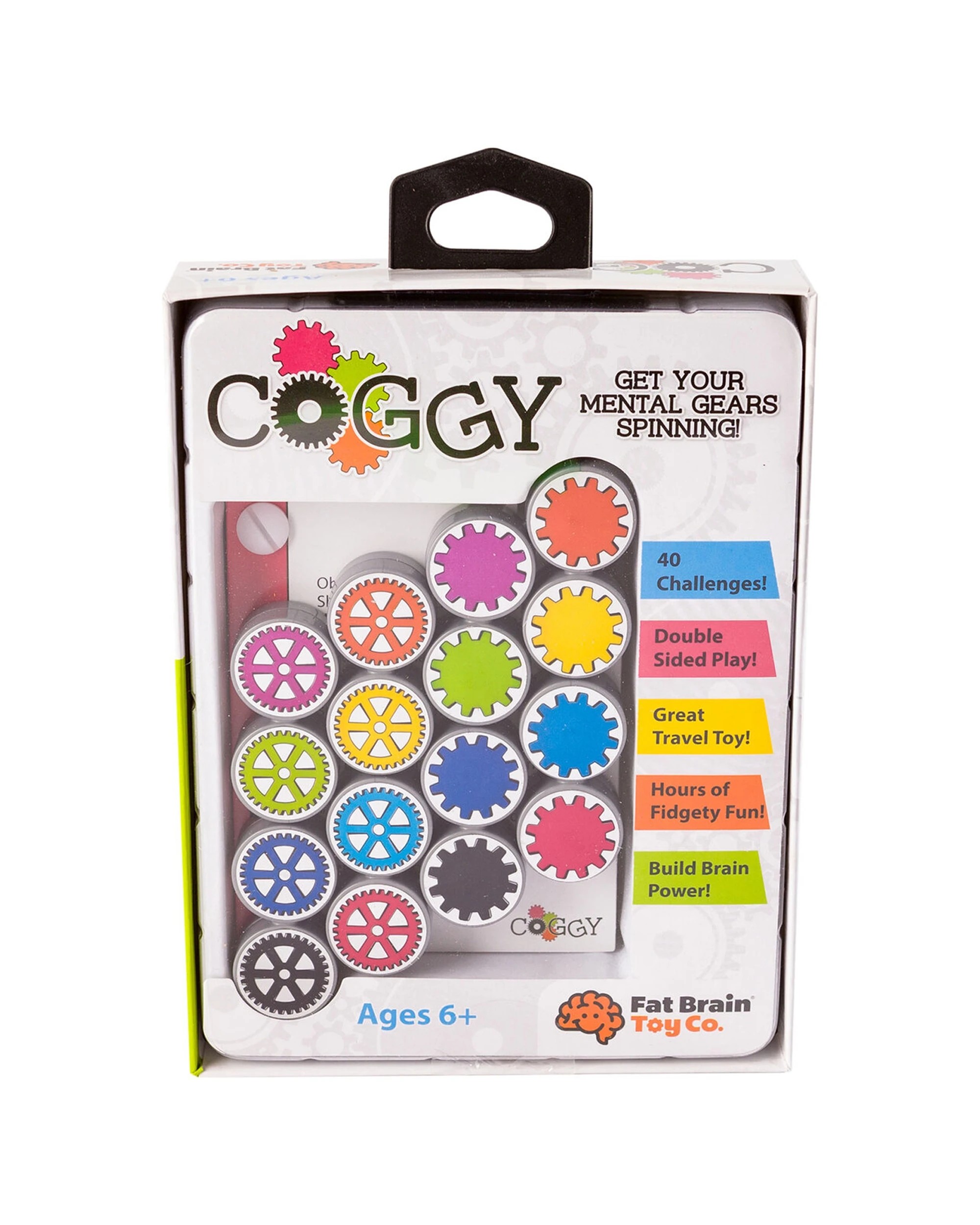 4 Fat Brain Toy Co. Coggy Folding Clicking Gears Puzzle Brain Teaser 40 Cards Kids Game - Multi, 4 of 8