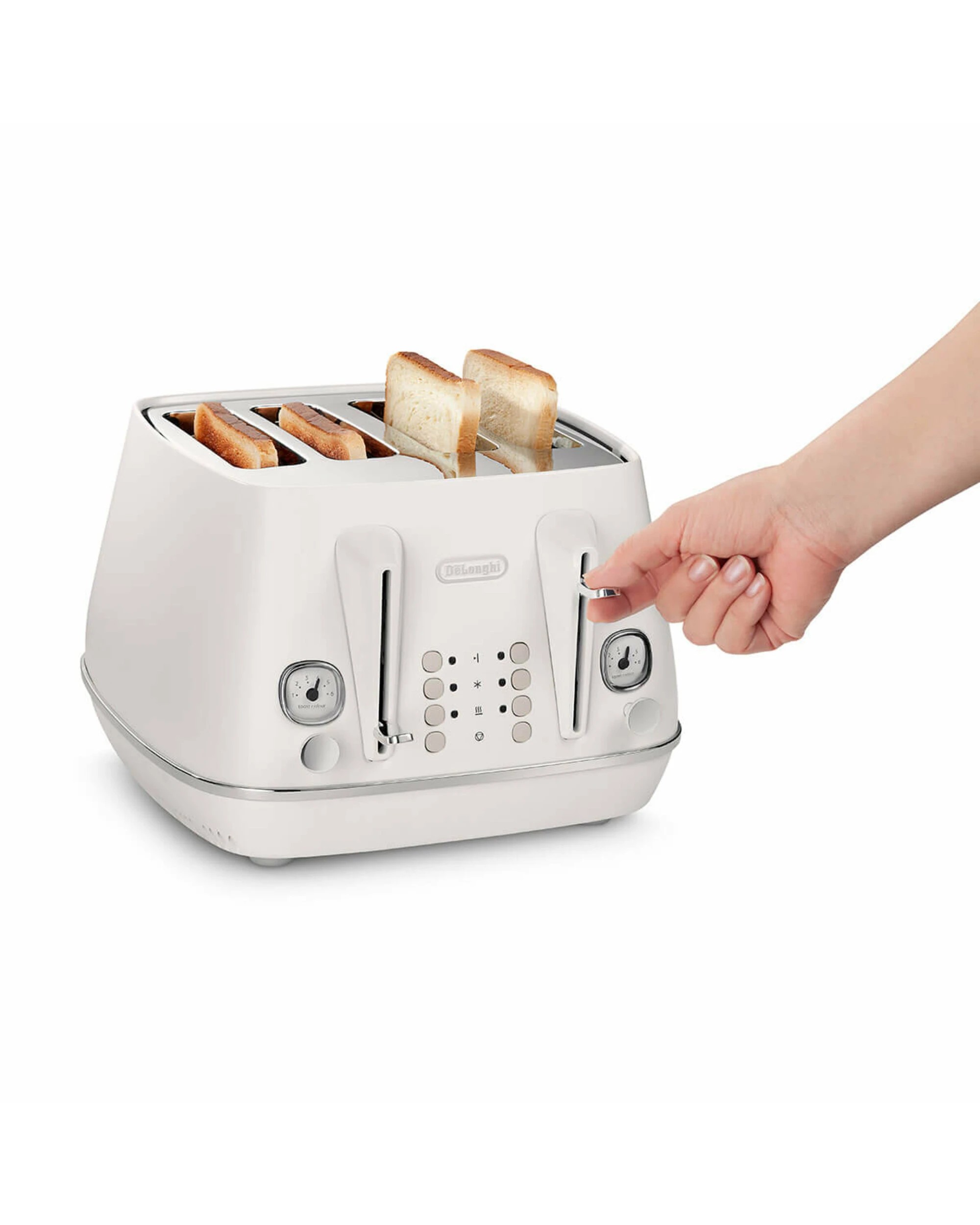 2 De'Longhi Distinta Moments Four Slice Toaster Sunshine White, 2 of 4