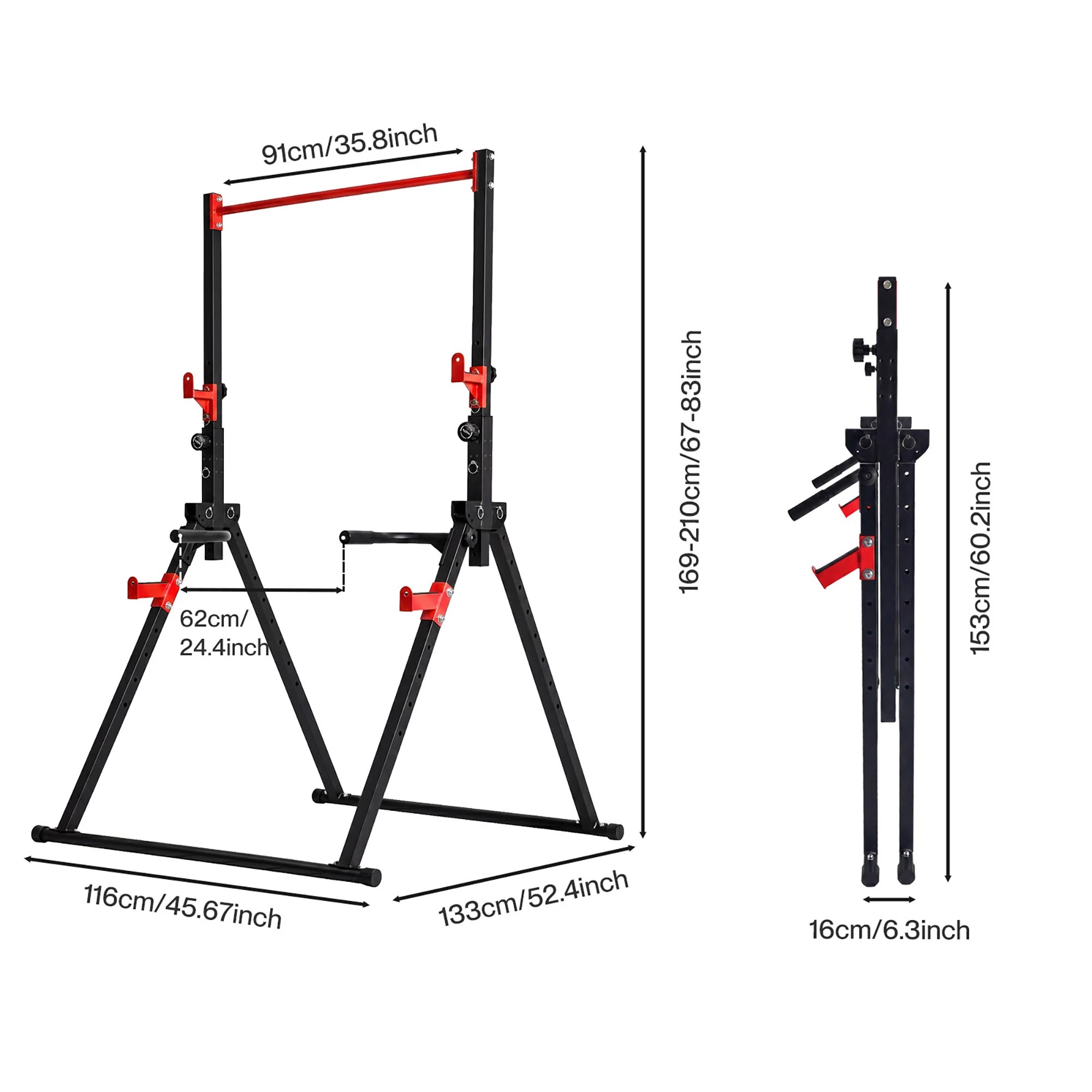3 Centra Foldable Power Tower Pull Up Dip Station Adjustable Height Home Gym 220kg, 3 of 8
