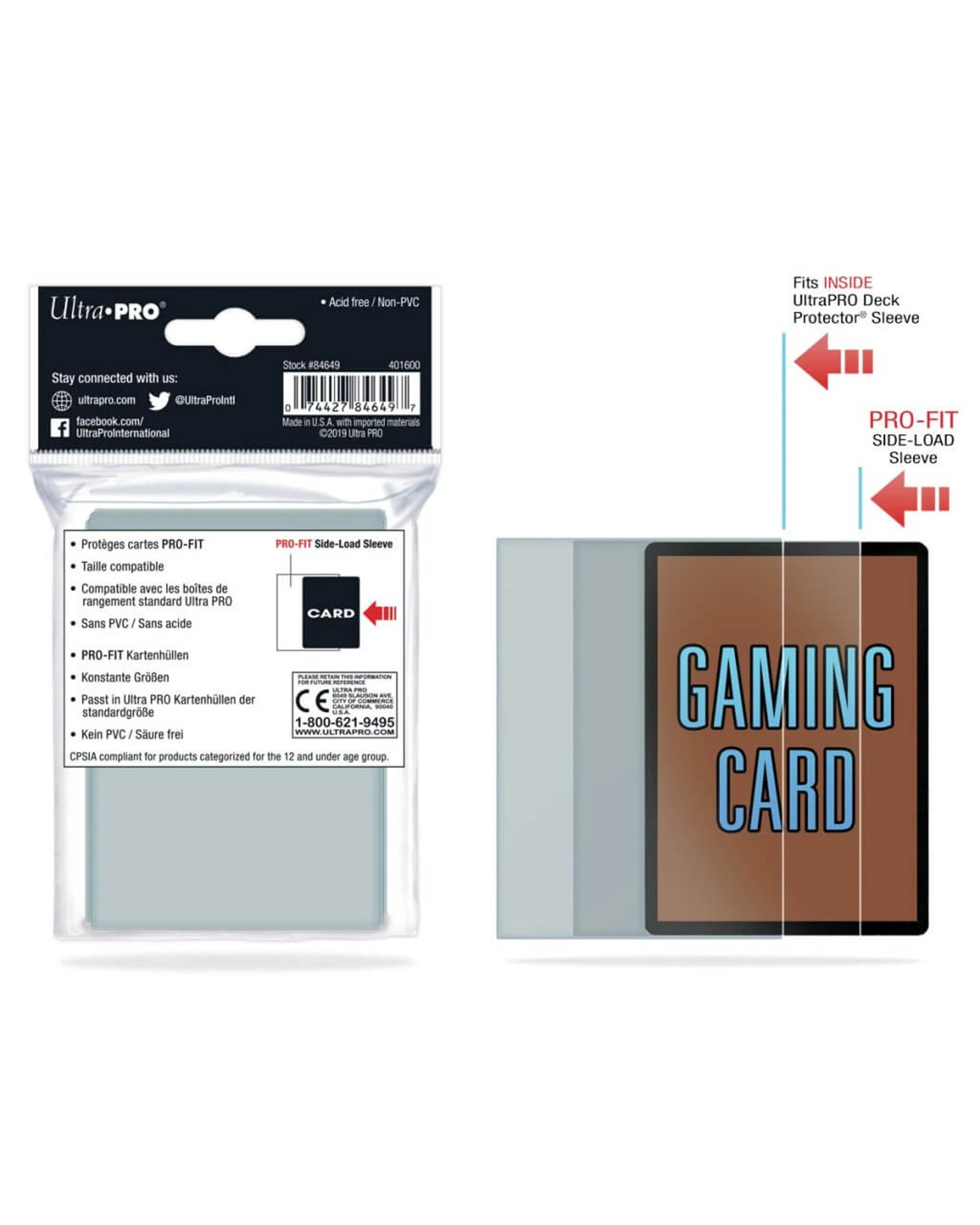 2 Ultra Pro Pro-Fit Standard Side Load Inner Sleeves Clear 100 Pack - Clear, 2 of 2