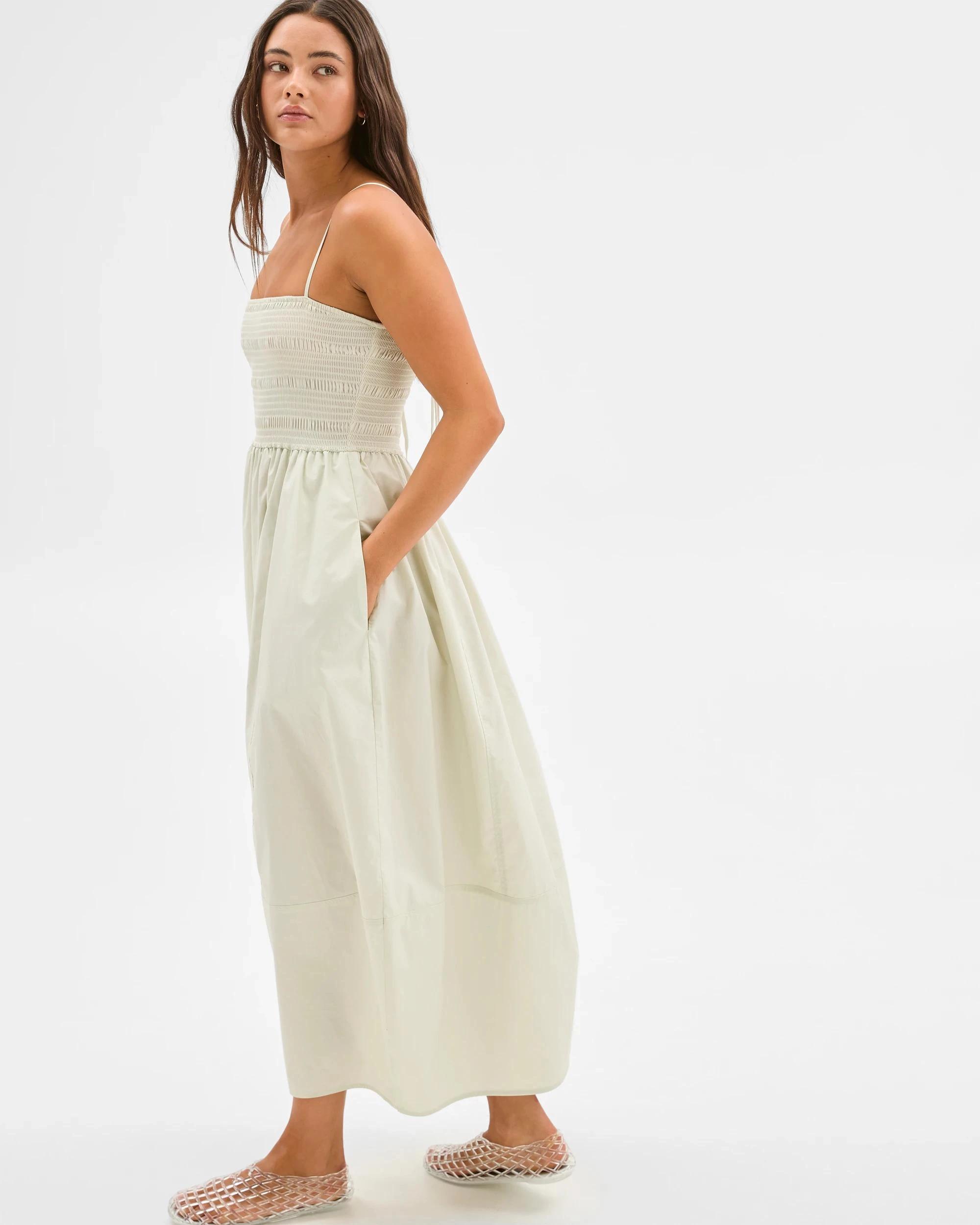 4 Shirred Cocoon Midi Dress - Lily Loves PISTACHIO, 4 of 7