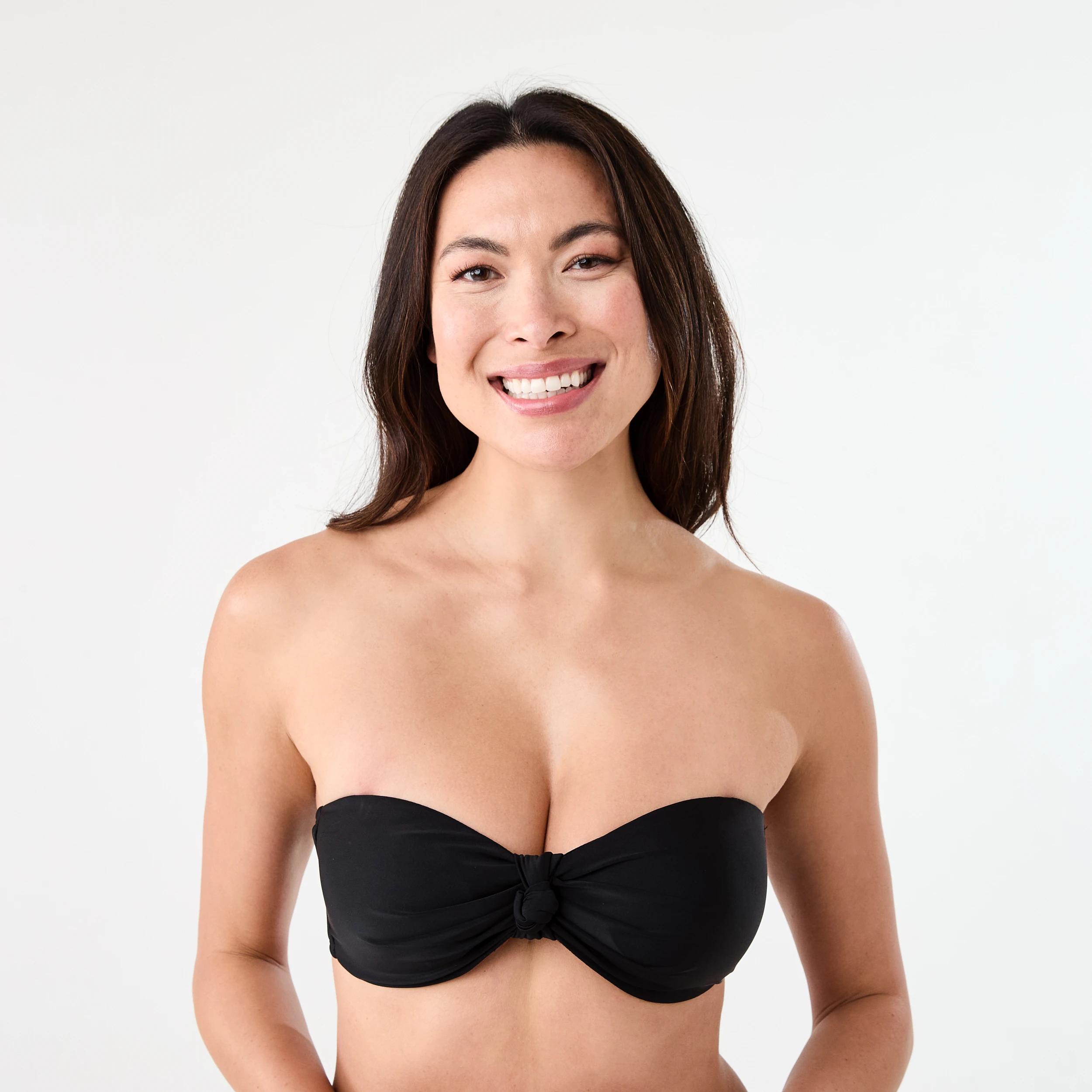 1 Bandeau Bikini Top Black, 1 of 9