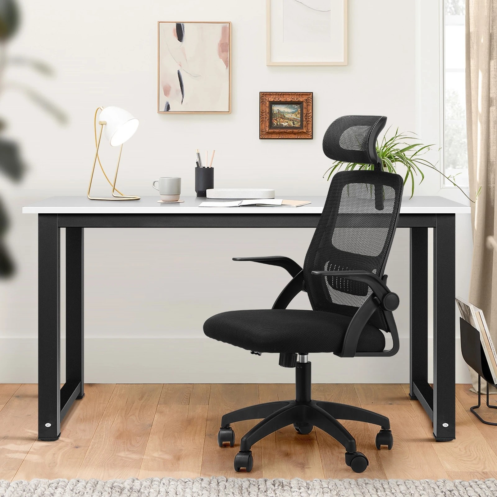 3 Oikiture Home Office Desk And Chair Set Computer Desk Mesh Office Chair
 - Multi, 3 of 10