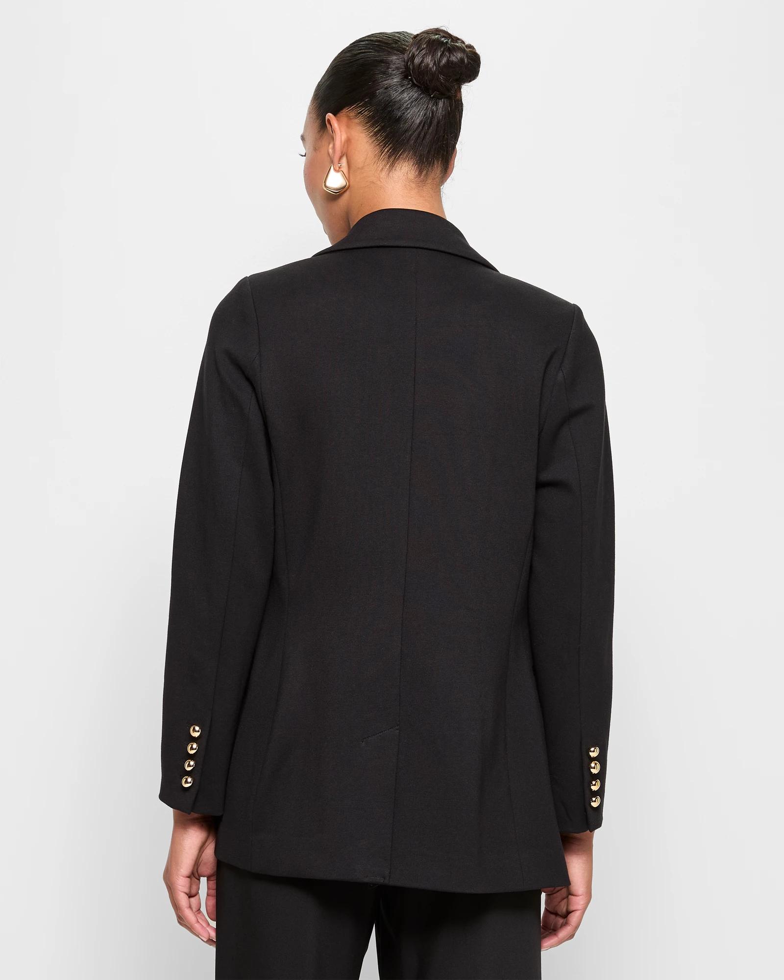 4 Preview Jett Double-breasted Blazer - Black With Gold Buttons BLACK, 4 of 5