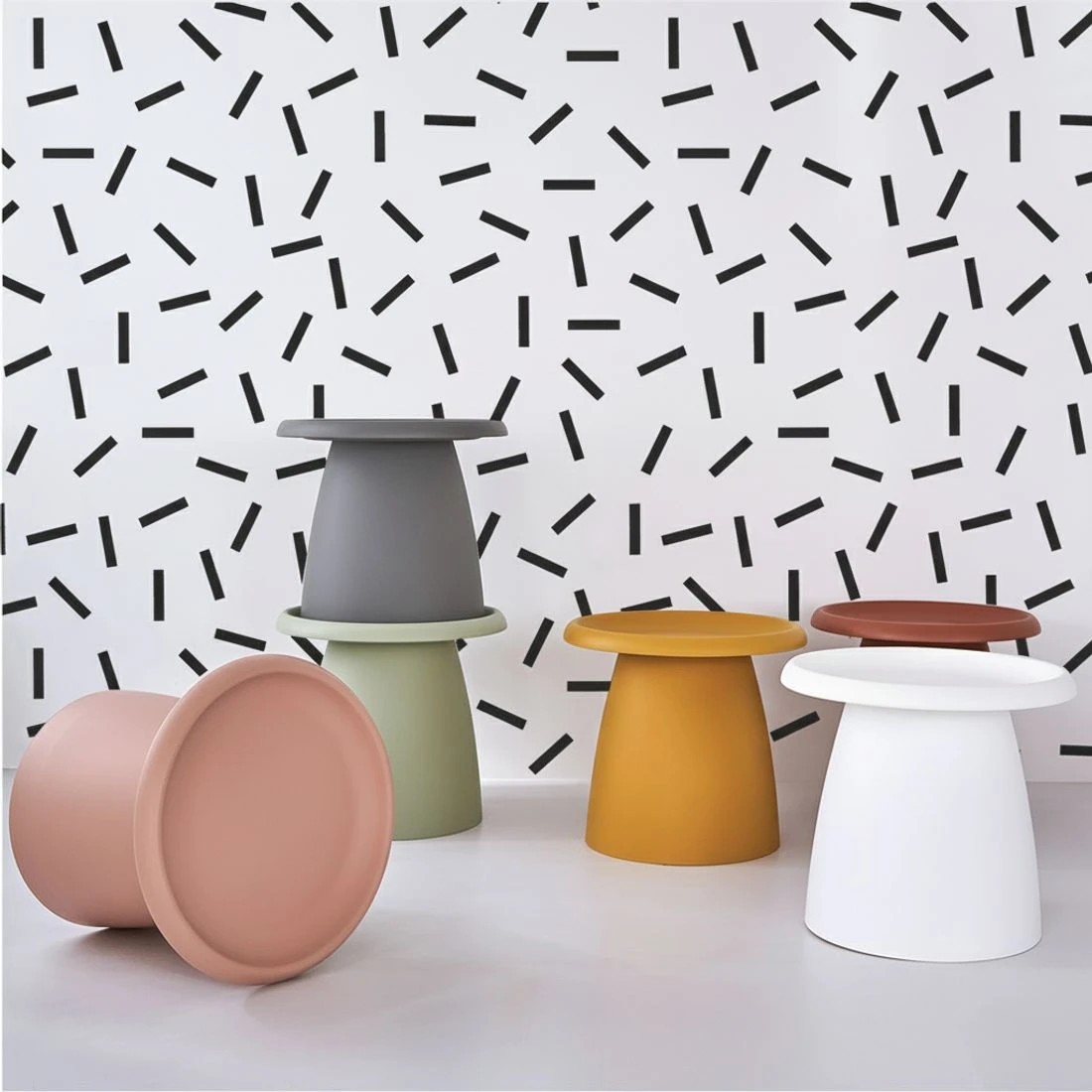 7 Artiss Coffee Table Round 52CM Plastic - White, 7 of 7