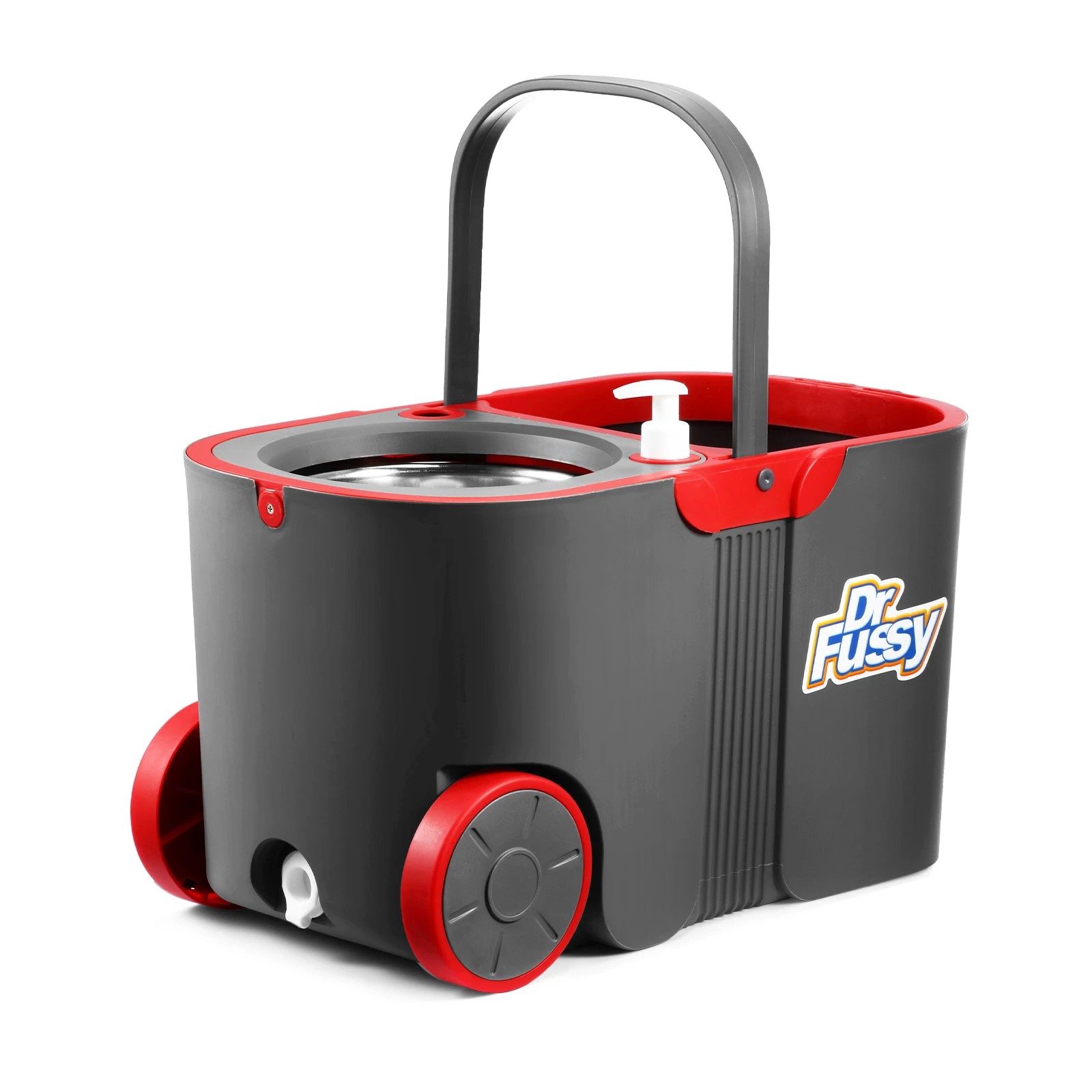 3 Dr FUSSY Spin Mop and Bucket Set Tile Wood Floor Cleaner 4 Microfiber Mop Heads Easy Cleaning System 360 Degree Rotating, 3 of 4