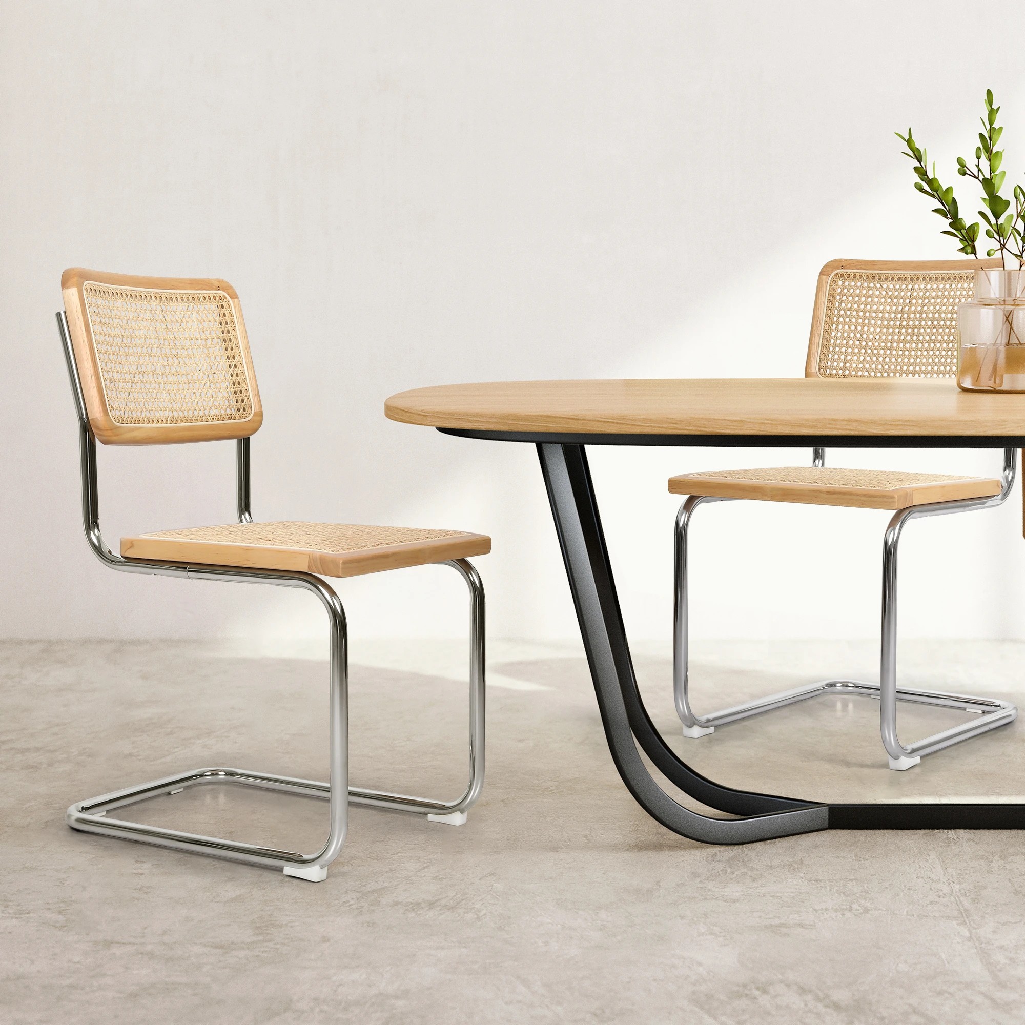 7 Levede 6x Rattan Chair Dining Chairs Cesca Replica Cantilever Modern Backrest, 7 of 9