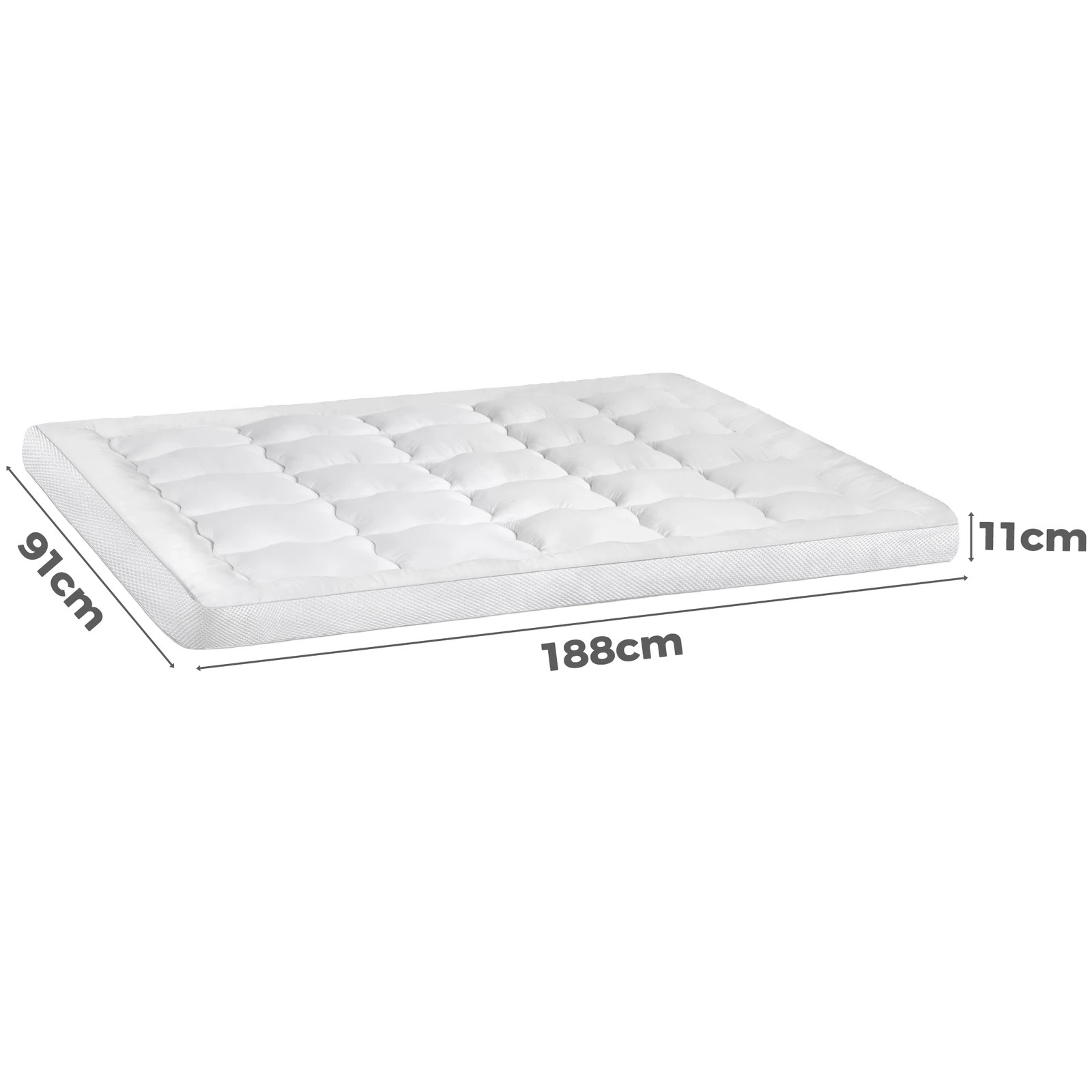 4 Starry Eucalypt Mattress Topper Pillowtop Mesh Bedding Mat Cover 11cm - Single Bed, 4 of 6