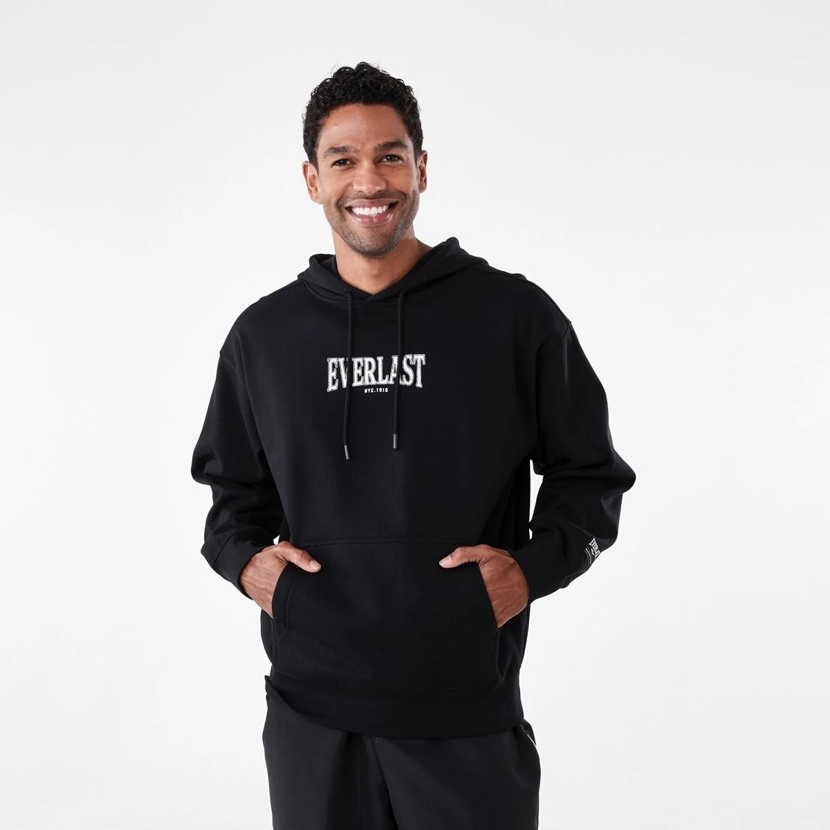 1 Everlast Mens Oversized Hoodie EVERLAST BLACK, 1 of 9