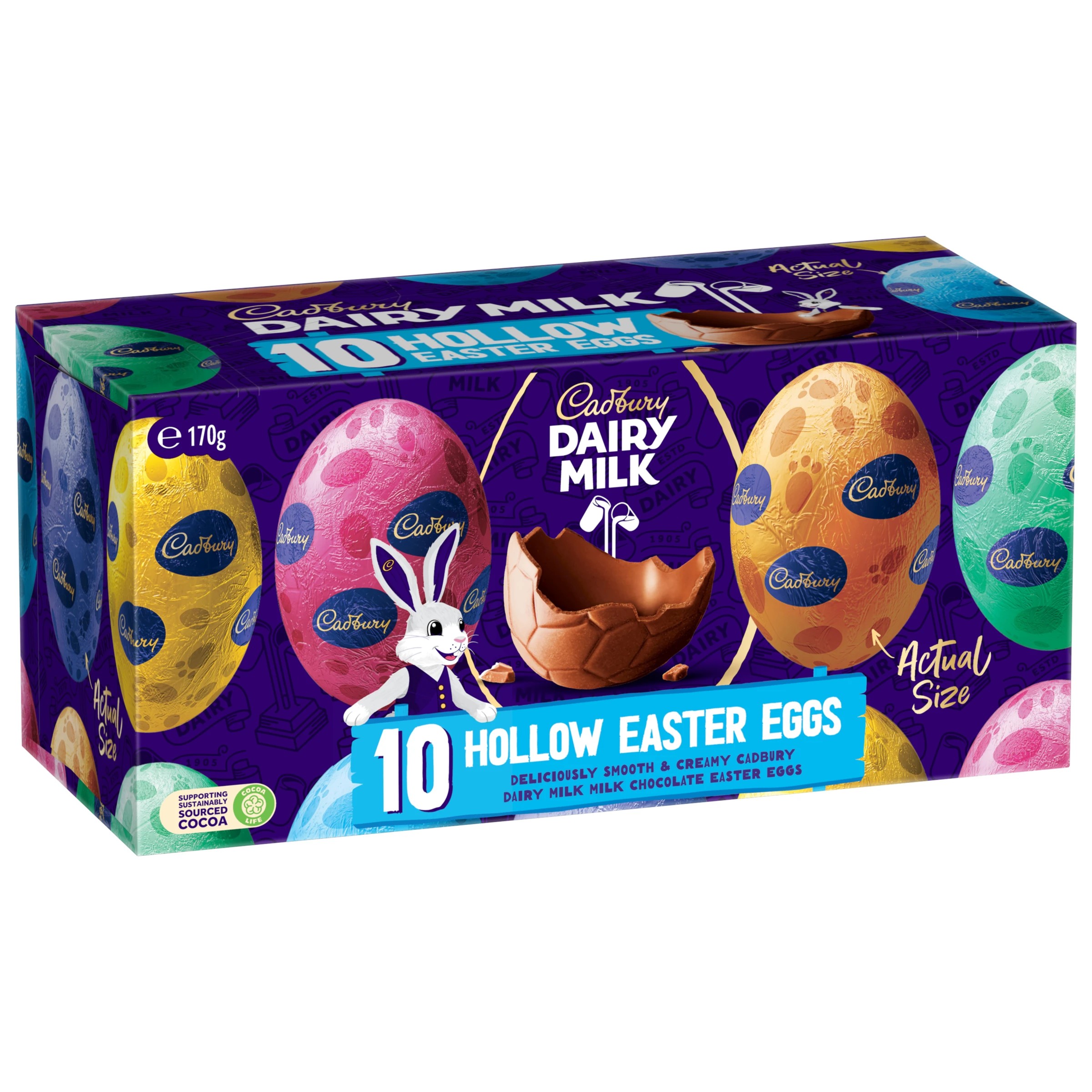 1 Cadbury Dairy Milk 10 Pack Hollow Easter Eggs 170g, 1 of 4