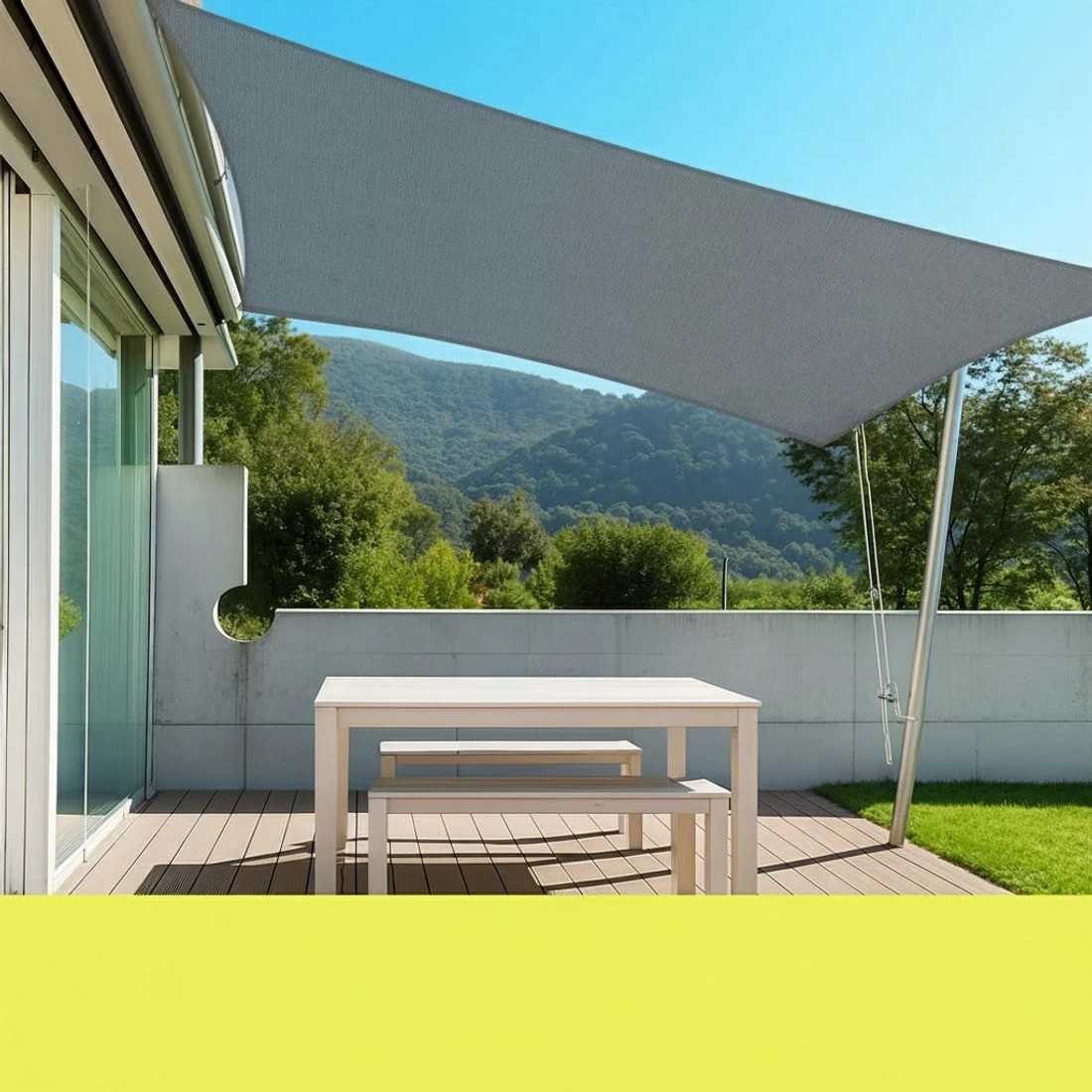 7 Instahut Sun Shade Sail Shadecloth Canopy Rectangle 280gsm 4x6m - Grey, 7 of 7