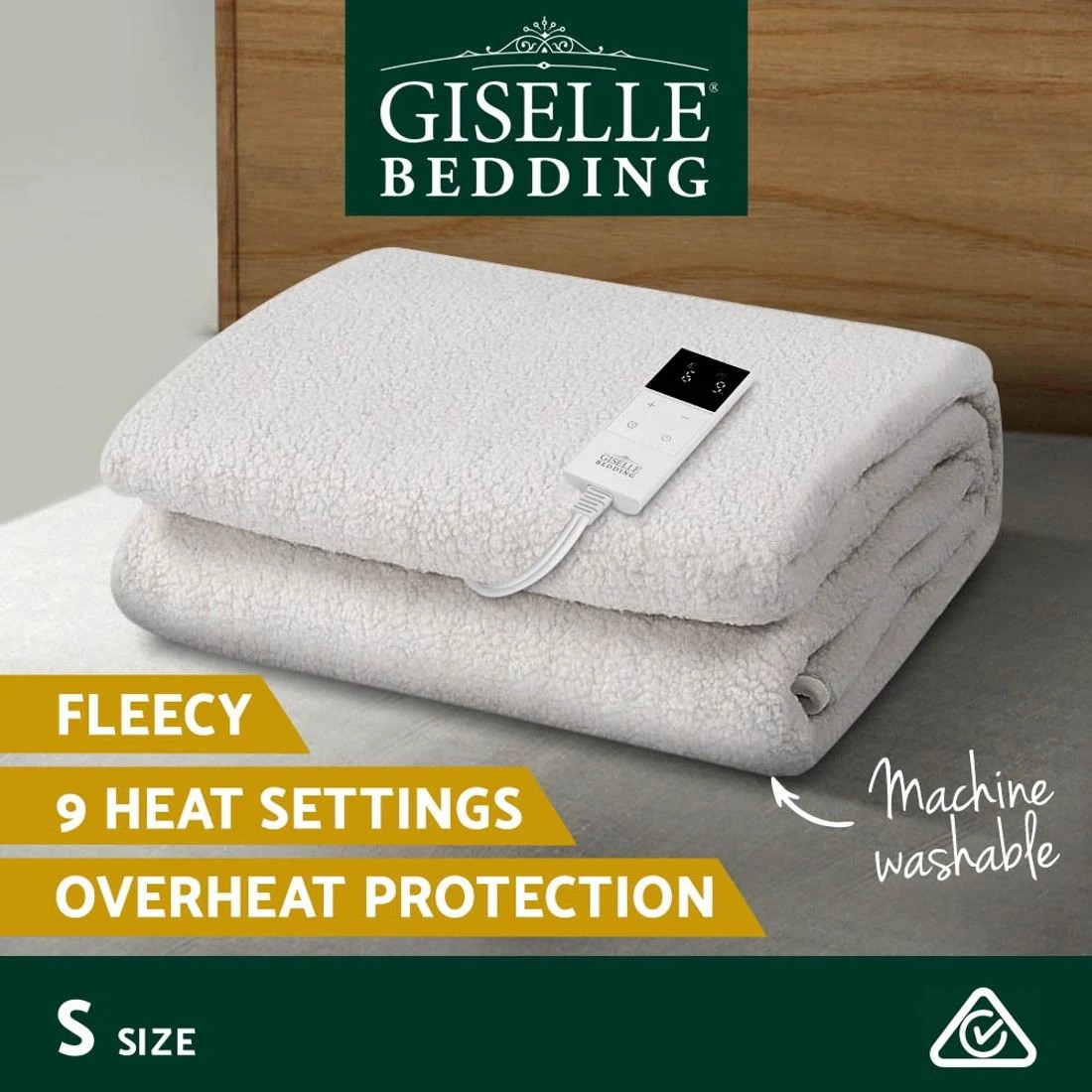 6 Giselle Electric Blanket Fleecy Underlay Single - White, 6 of 7