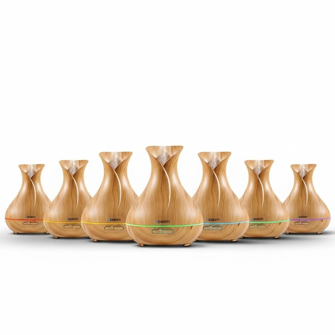 6 Devanti Aroma Diffuser Aromatherapy Light Wood 400ml Essential Oil Humidifier Quiet Timer Auto Shut Off Relaxing - Brown, 6 of 8