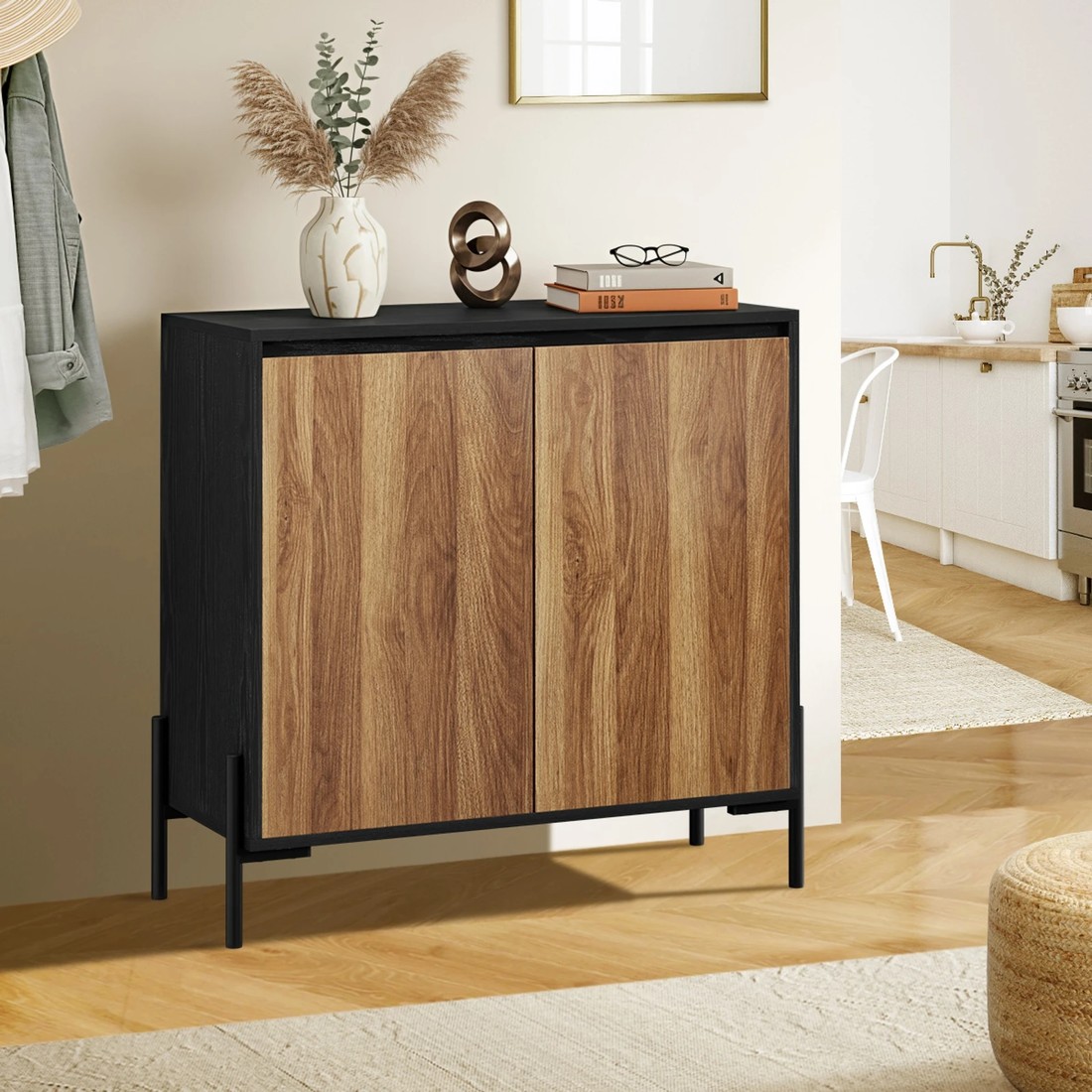 4 Oikiture Buffet Sideboard 2 Doors - Brown, 4 of 10