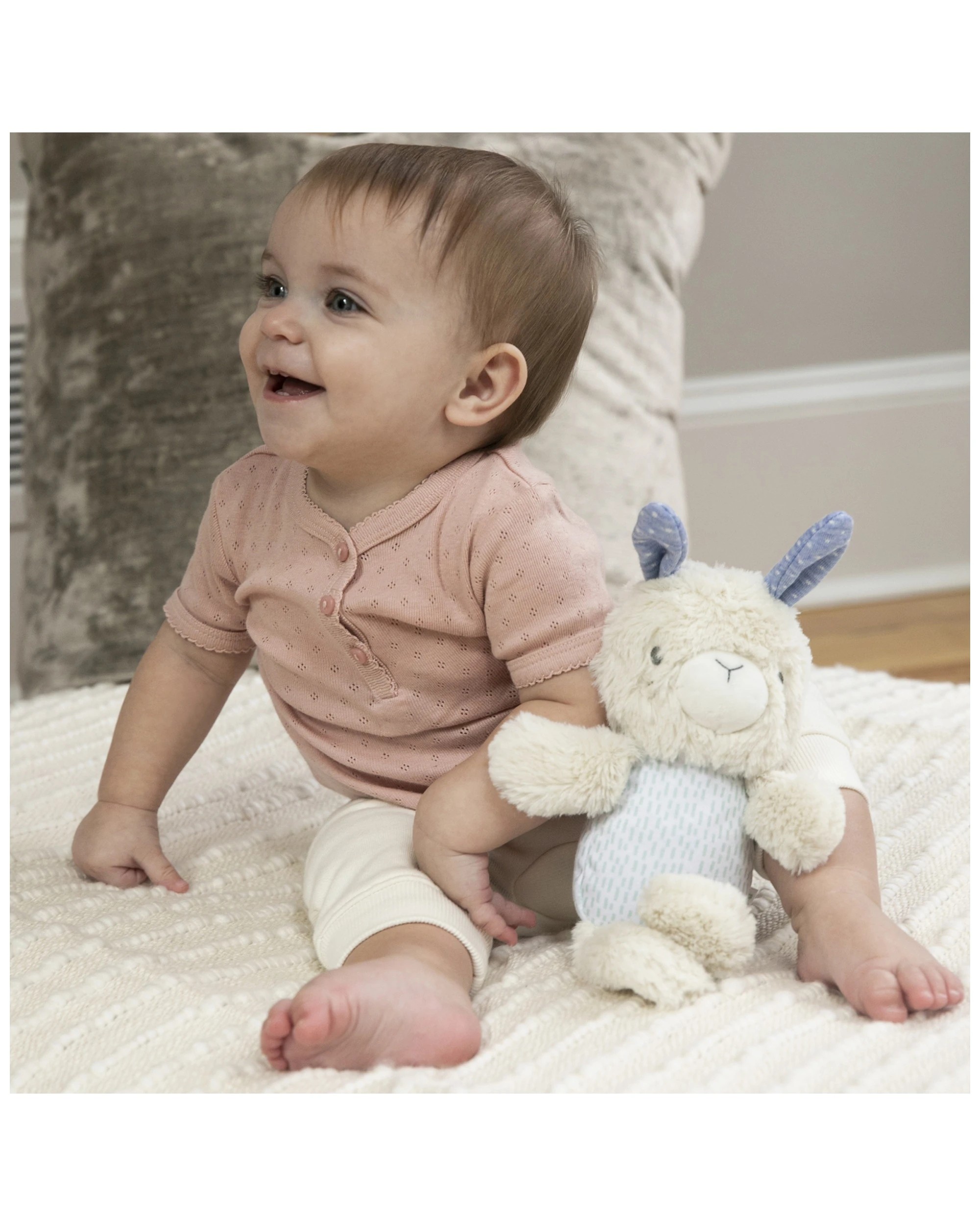 4 Ingenuity Sylvi Squeak Toy Baby Plush Sensory Bunny 0 Months And Up Easy To Hold - Multi, 4 of 7