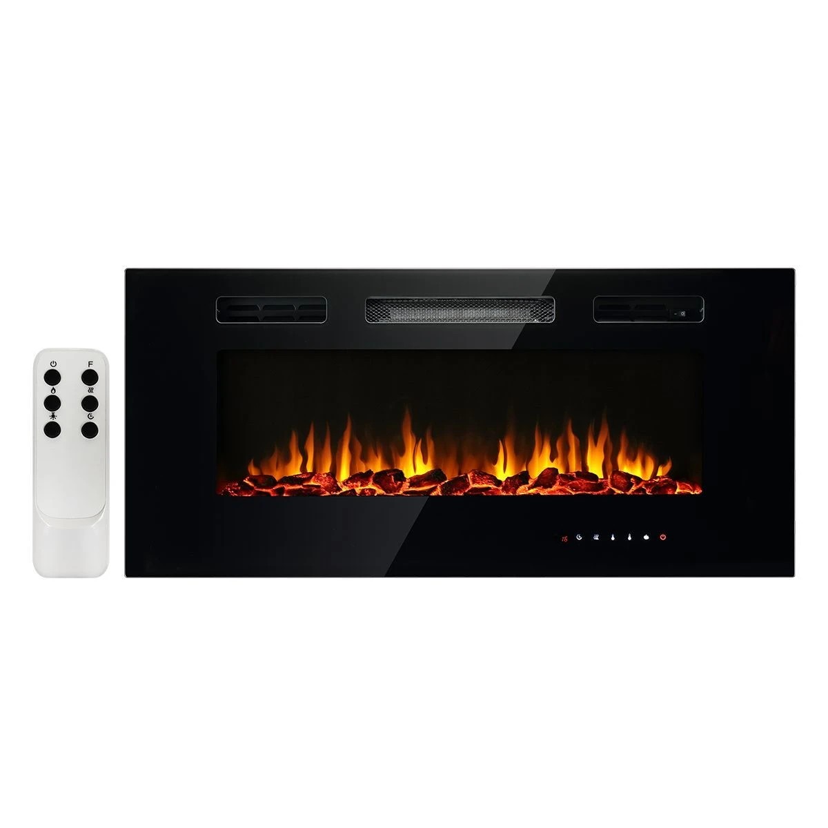 4 Maxkon 40 Inch Wall Recessed Mounted Electric Fireplace Heater 900/1800W w/5 Flame Settings, 4 of 4