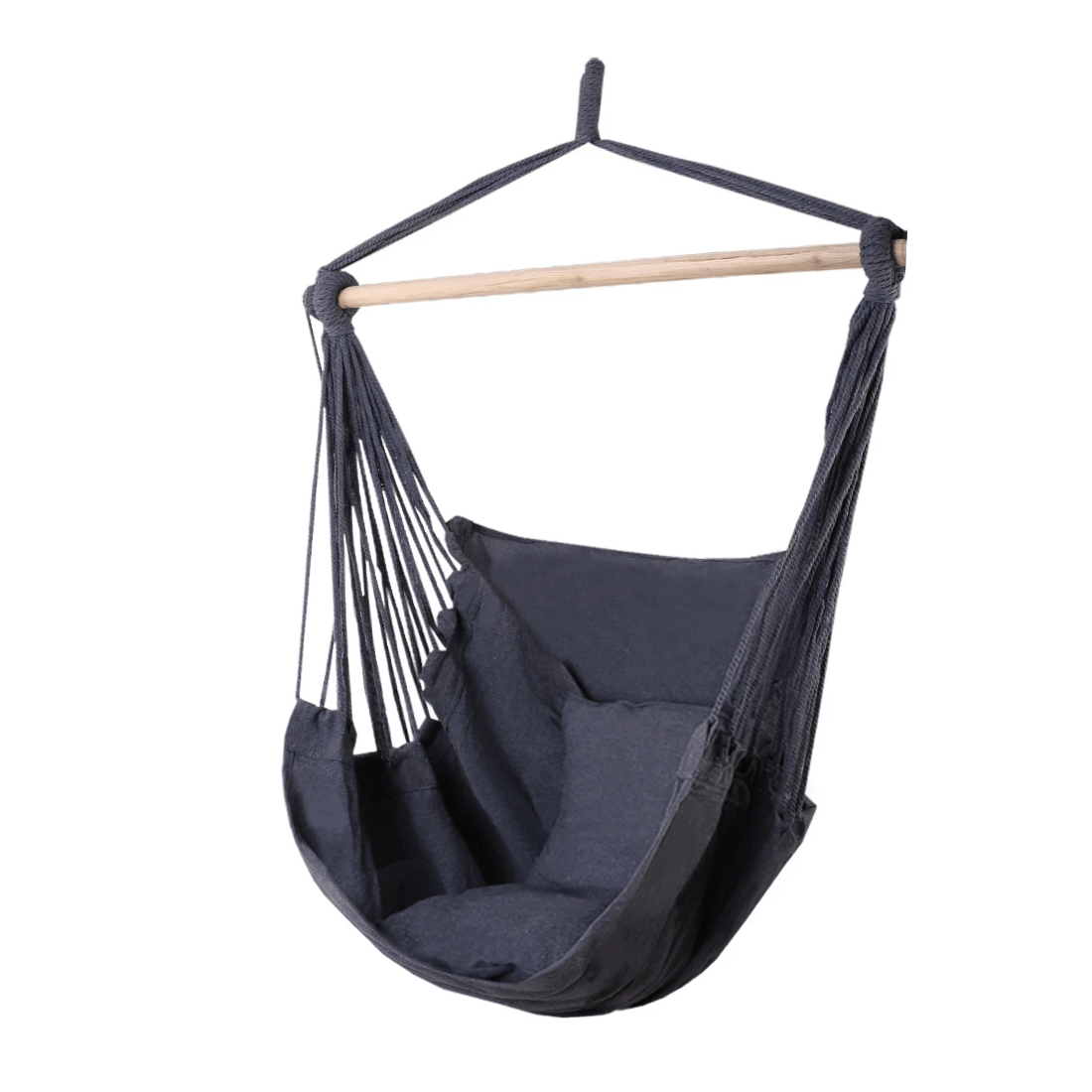 1 Gardeon Hammock Chair Outdoor Camping Hanging Hammocks Cushion Pillow - Grey, 1 of 7