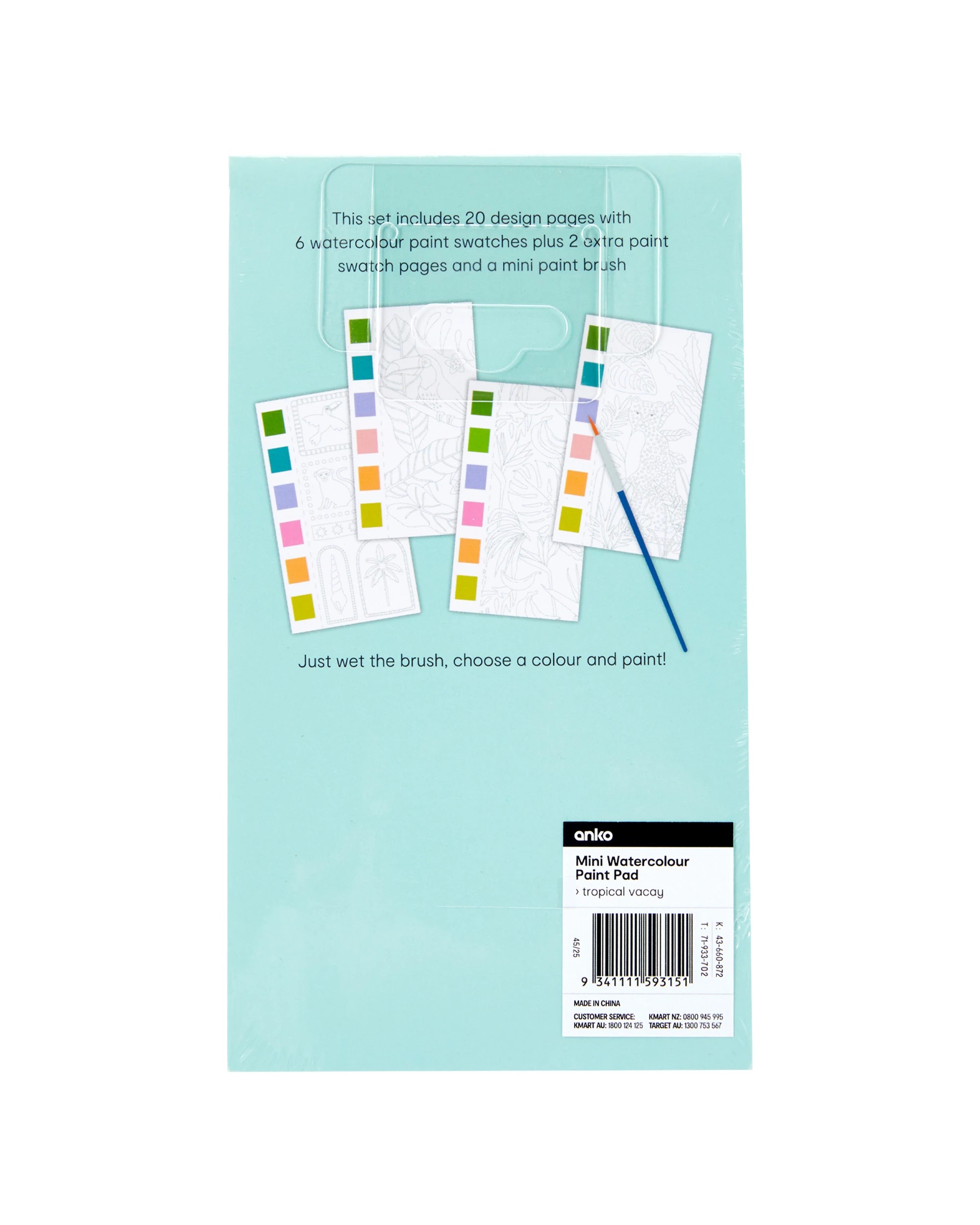 7 Mini Watercolour Paint Pad - Tropical Vacay, 7 of 7