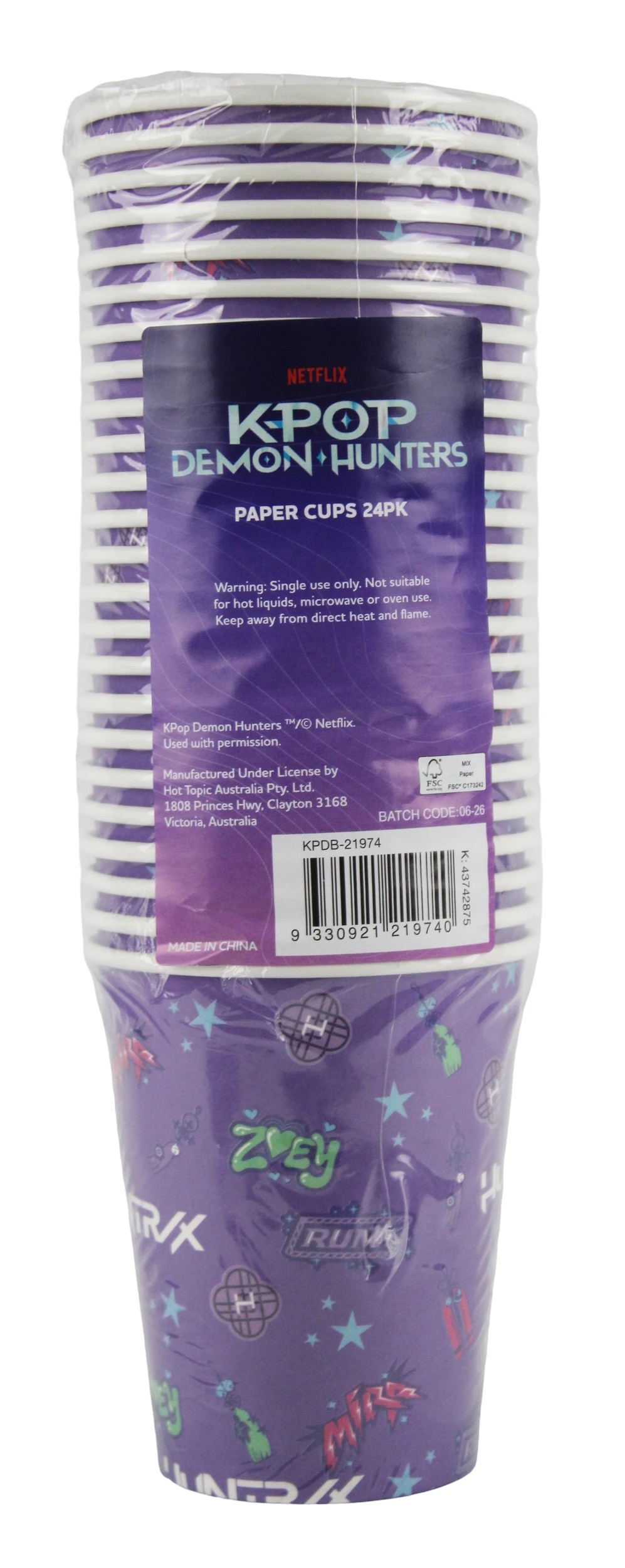 1 24 Pack KPop Demon Hunters Paper Cups, 1 of 3