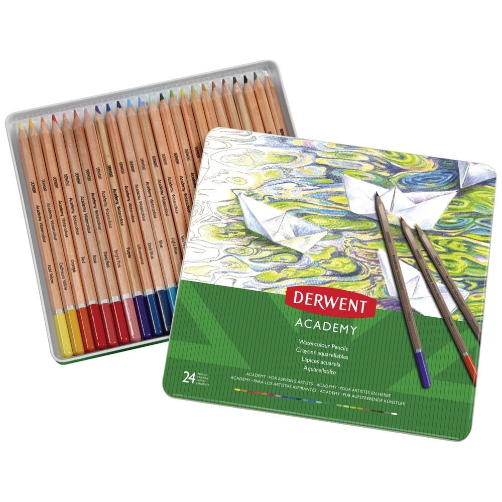 3 Derwent Academy Watercolour Pencils Assorted 24 Pack, 3 of 5