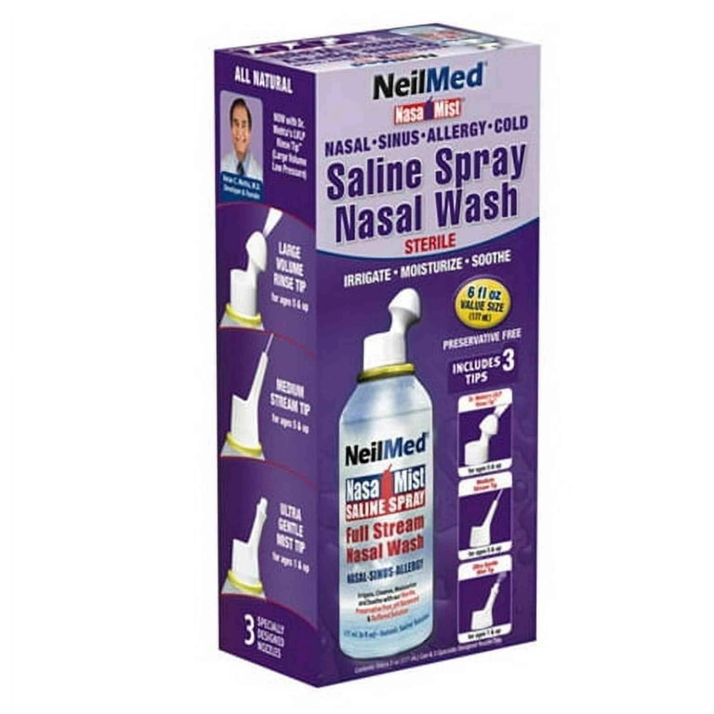 1 NeilMed Saline Mist Nasal Wash Spray 177ml, 1 of 2