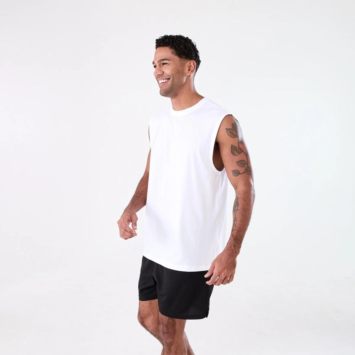 2 Active Mens Training Oversized Muscle WHITE, 2 of 5