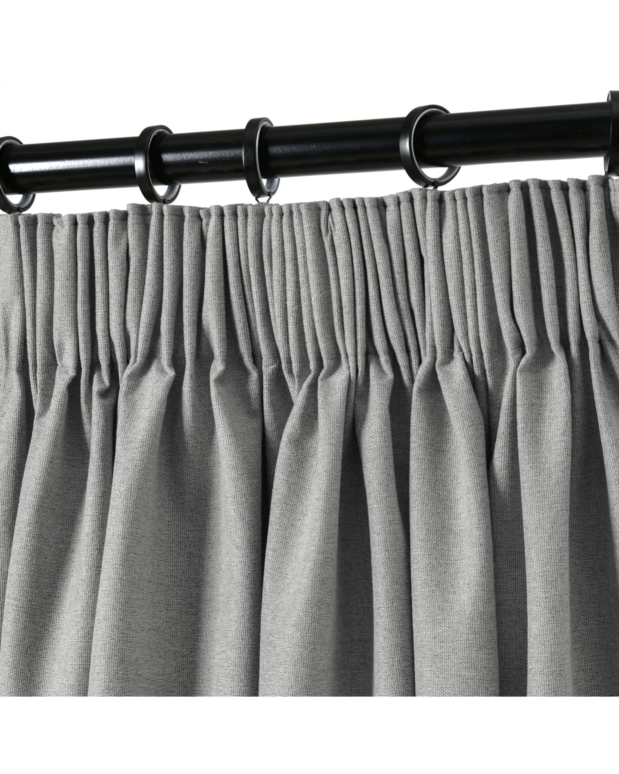 4 Cadence & Co. Bennett Faux Linen Blockout Multi Header Curtain Twin Pack 90x223cm - Steel, 4 of 8