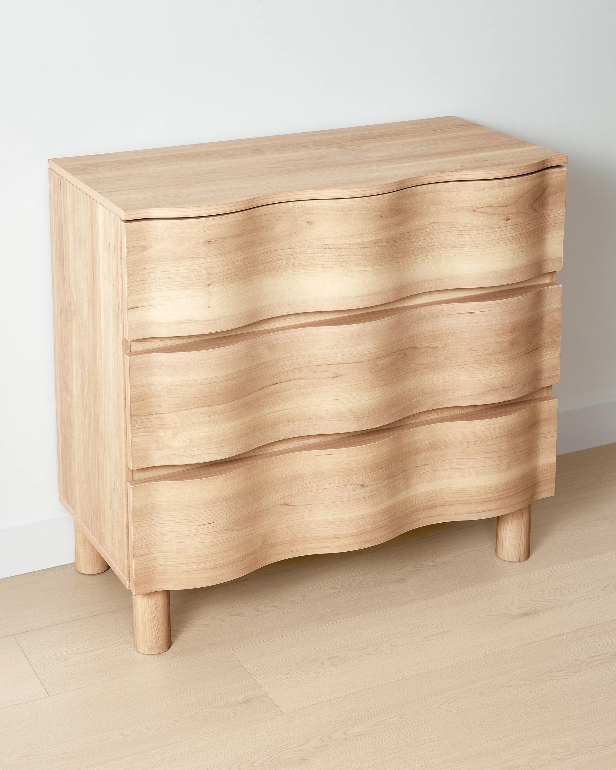1 Ripple 3 Drawer Chest - Light Oak, 1 of 6