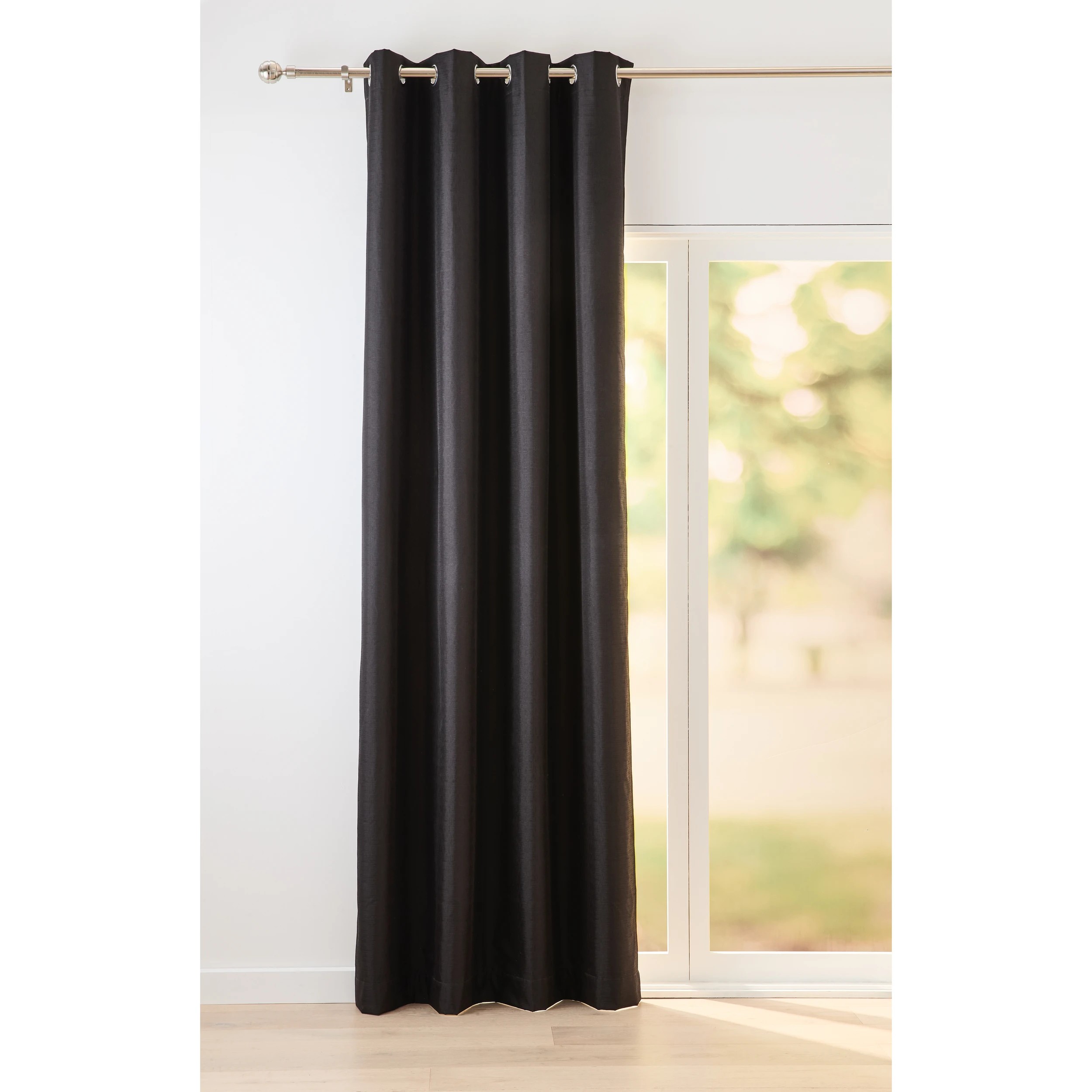 1 Monaco Long Block Out Curtain - Black - 140cm x 250cm, 1 of 5