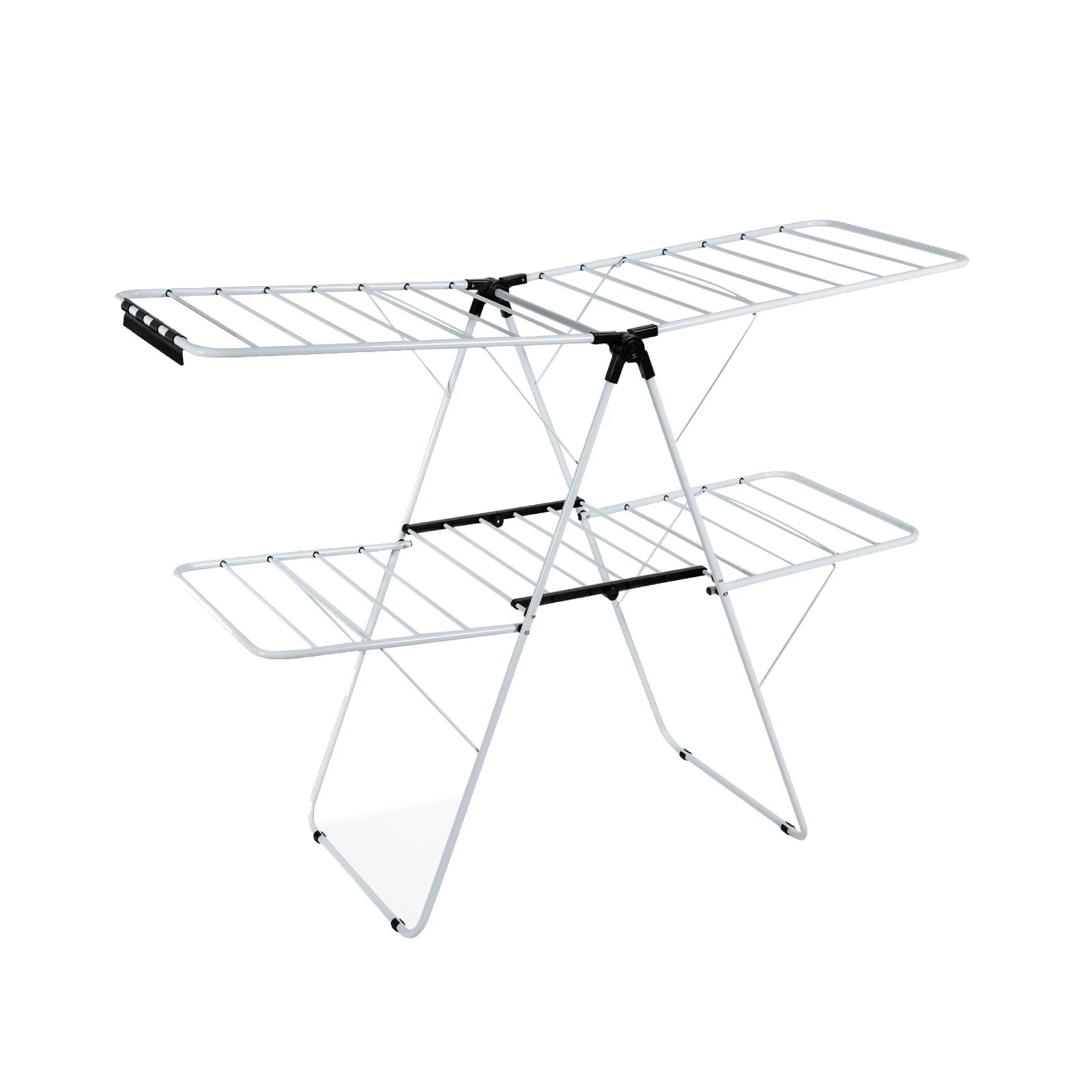 1 Costway Metal Clothes Airer Laundry Drying Rack w/Height-Adjustable Gullwing, 1 of 1