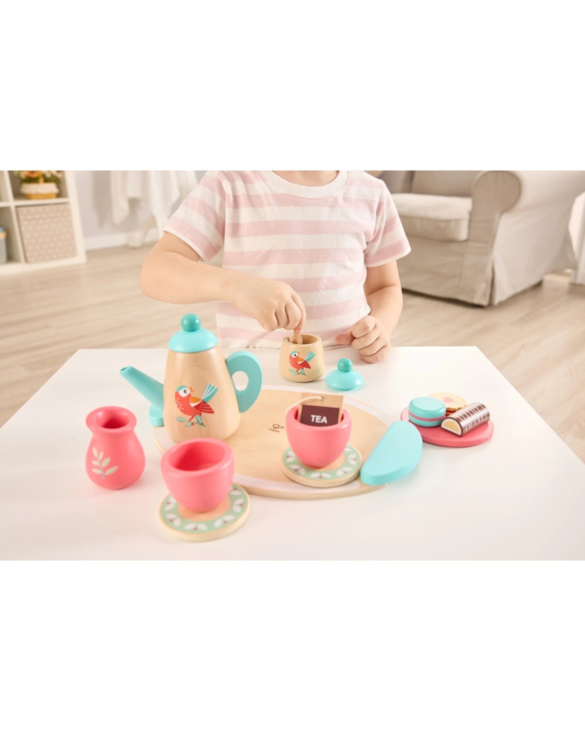 4 Hape Tea Time Wooden Play Set Elegant Party Activity Toy Wood Durable Pretend Play Set - Multi, 4 of 5