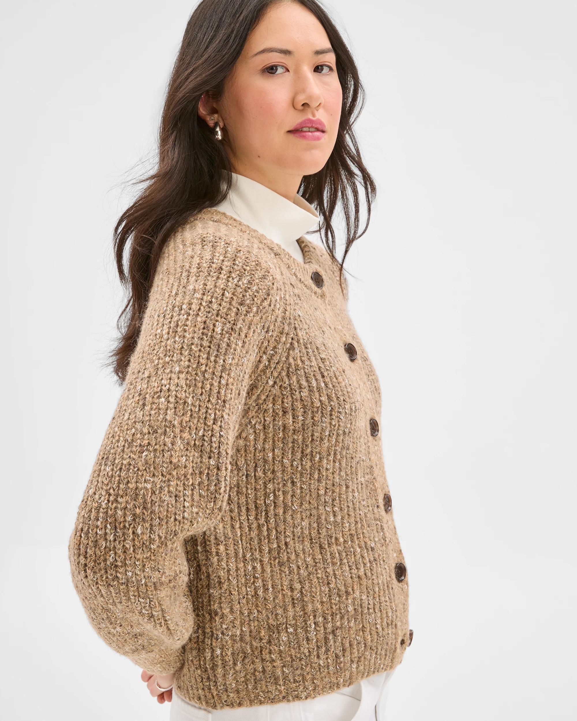 4 Target Active Twist Yarn Crew Neck Cardigan NATURAL TWIST, 4 of 7