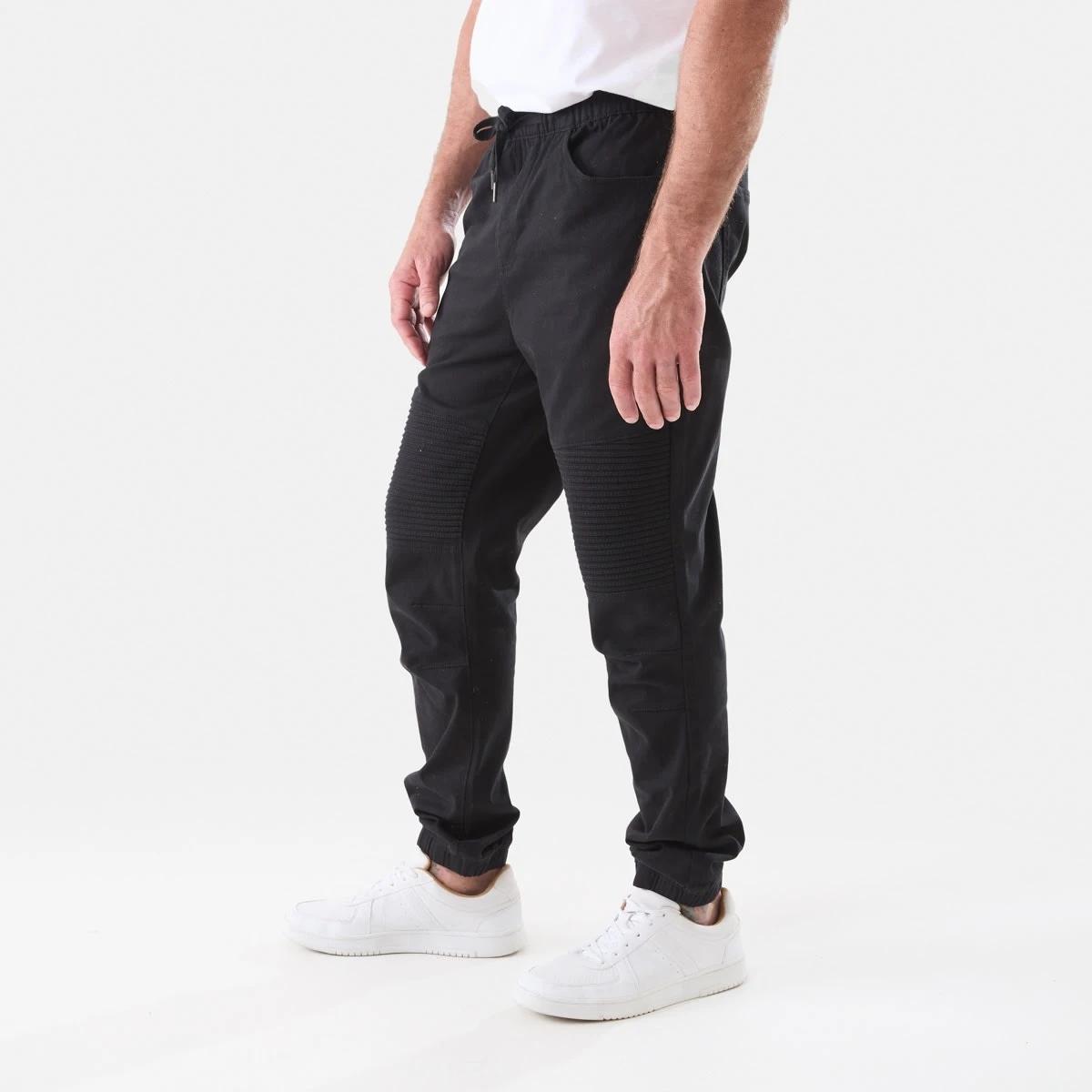 2 Elastic Waist Moto Joggers BLACK, 2 of 5