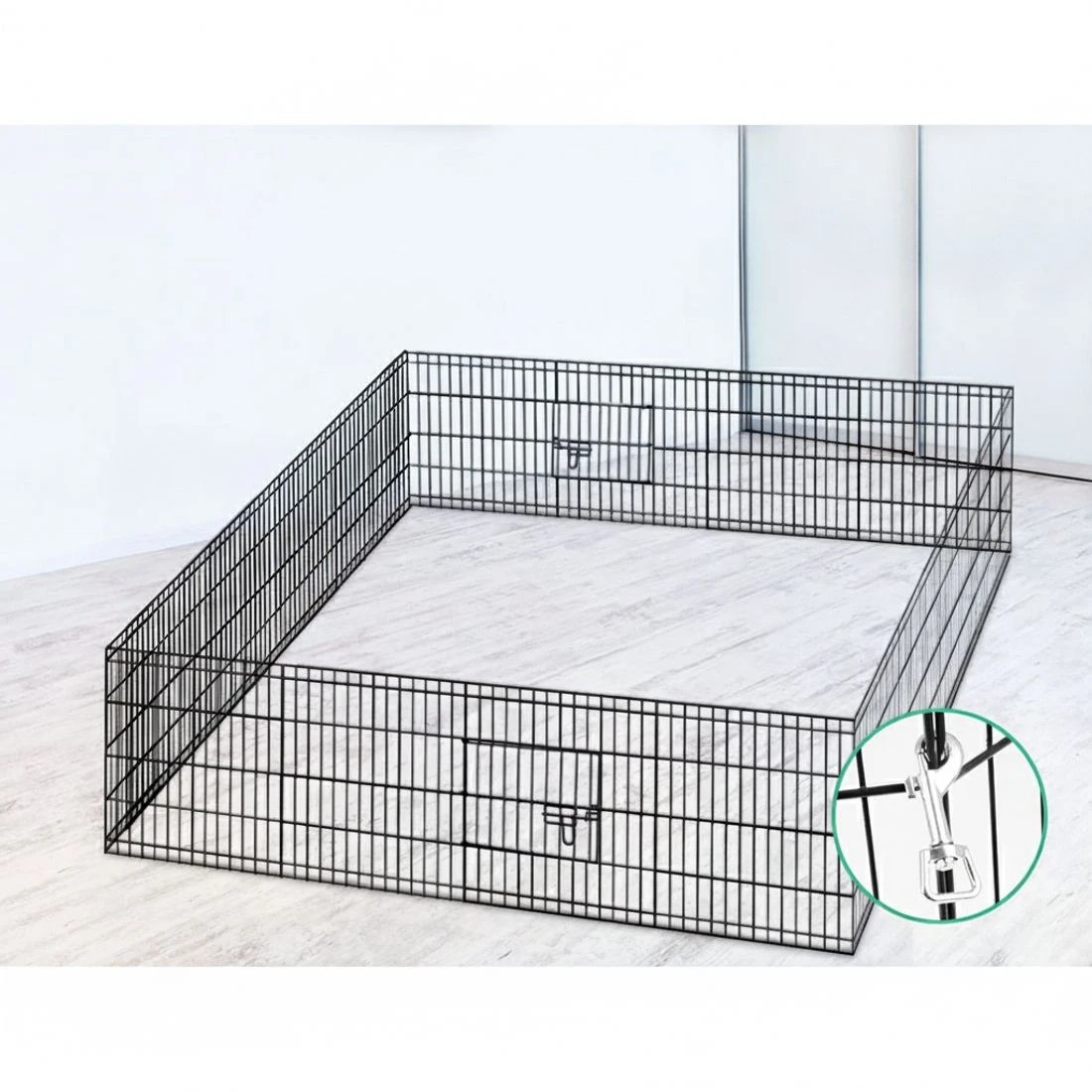 6 i.Pet 2x24" 8 Panel Dog Playpen Pet Fence Exercise Cage Enclosure Play Pen - Black, 6 of 7