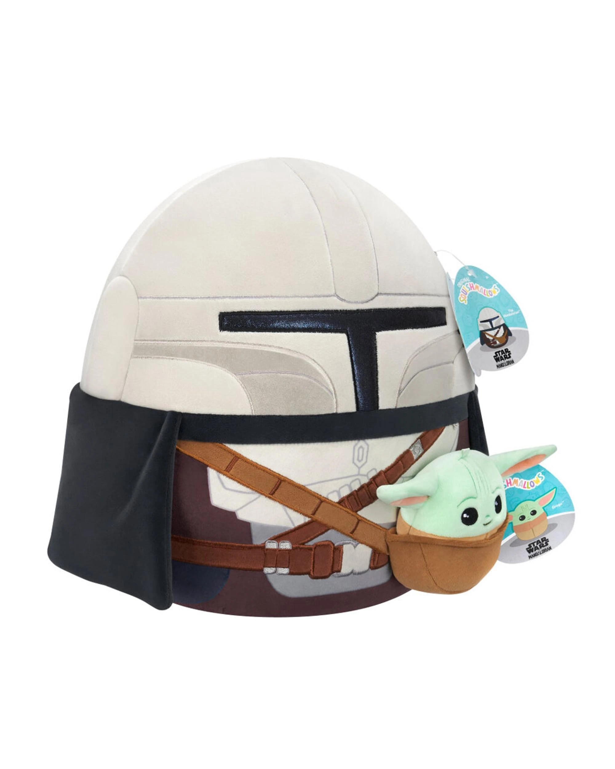 2 Squishmallows Star Wars The Mandalorian 12 inch Mandalorian with 3.5 inch Grogu Plush, 2 of 9