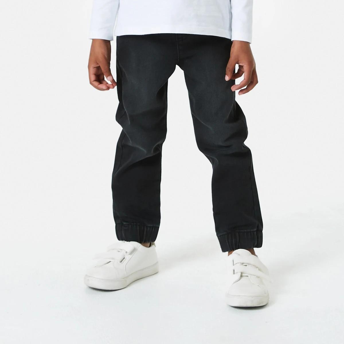 1 Knit Denim Jogger Jeans Black Wash, 1 of 8