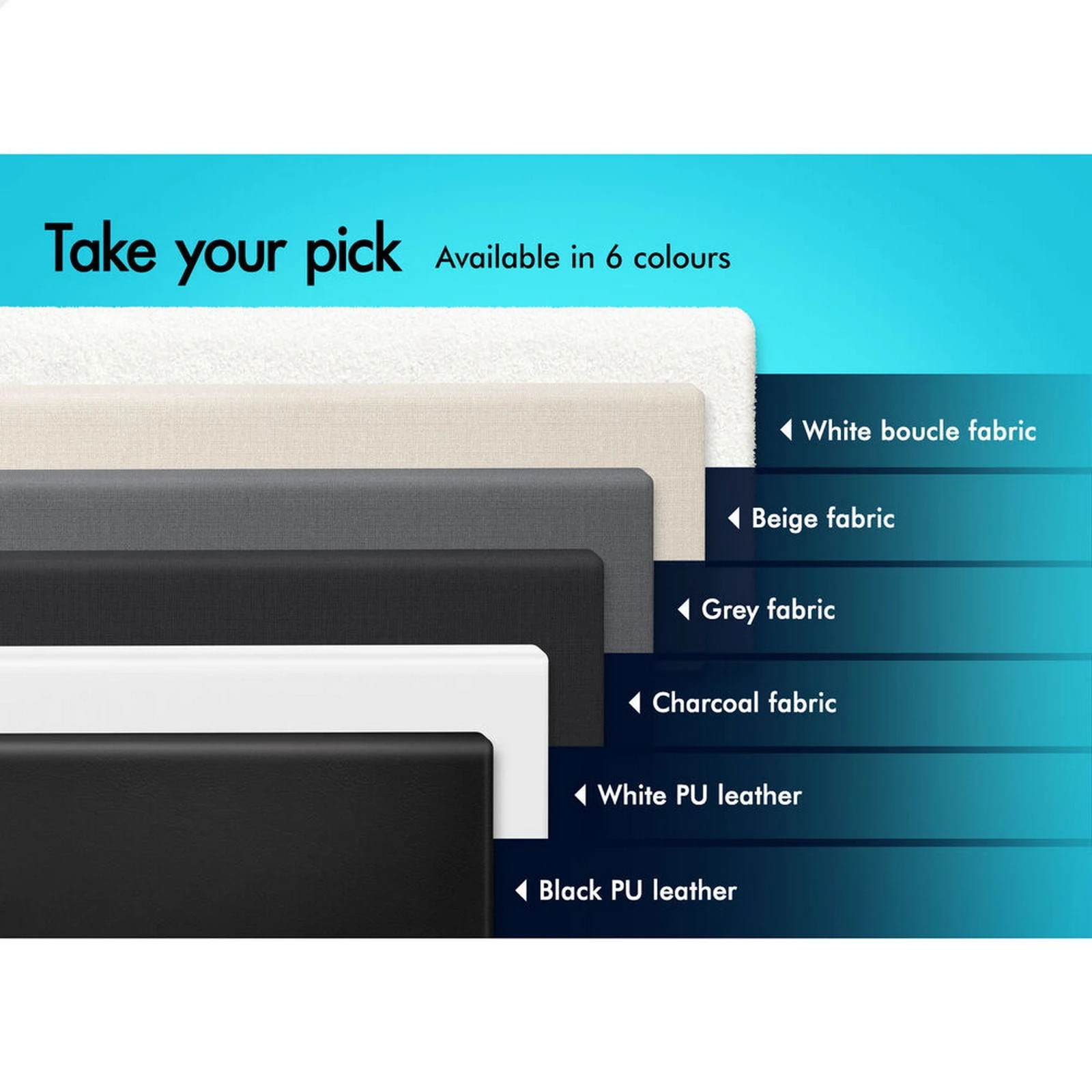 10 Alfordson Bed Frame Double Size Mattress Base Foundation Leather Basel - Black, 10 of 10