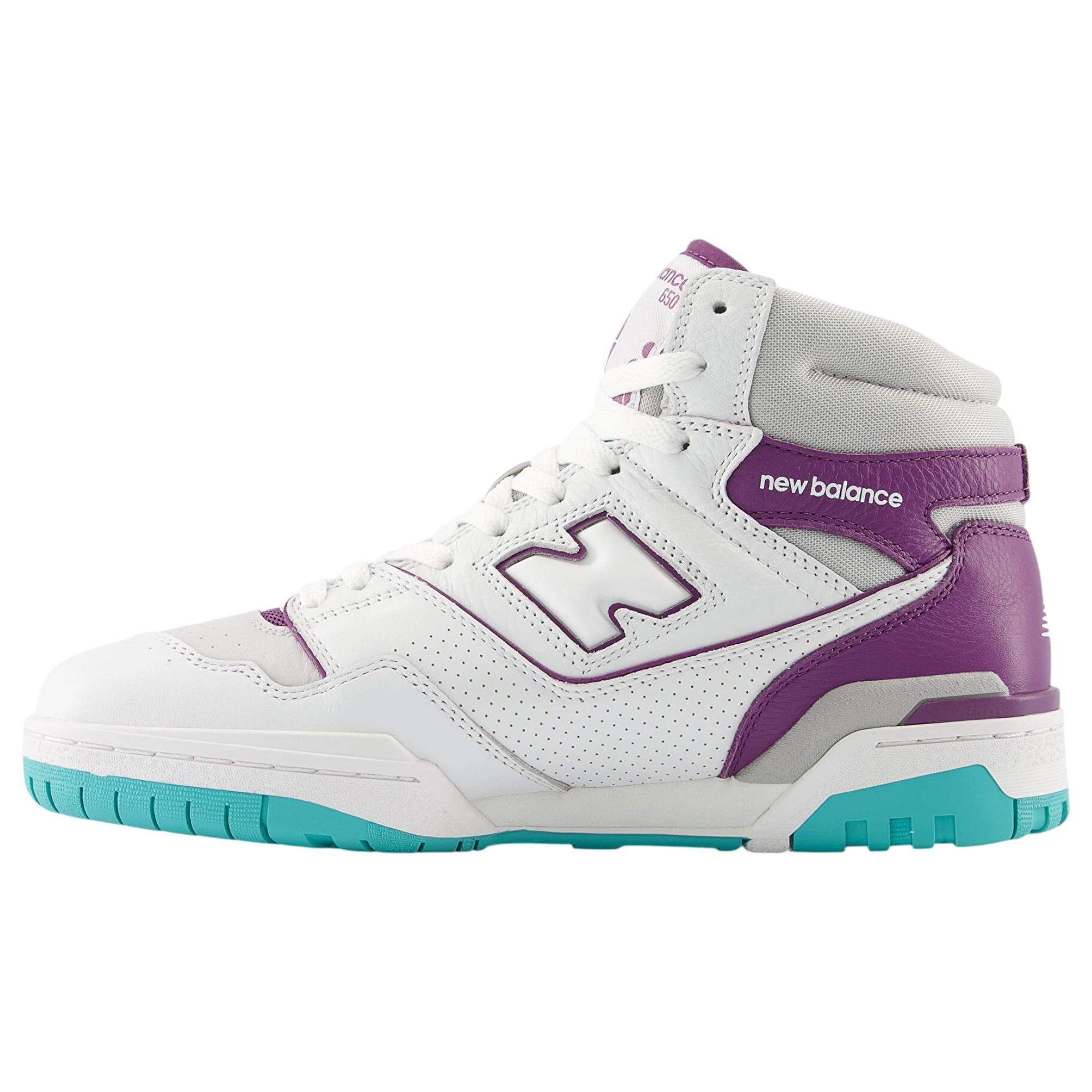3 New Balance Mens 650 High Top White/ Purple Athletic Shoes WHITE/PURPLE, 3 of 5