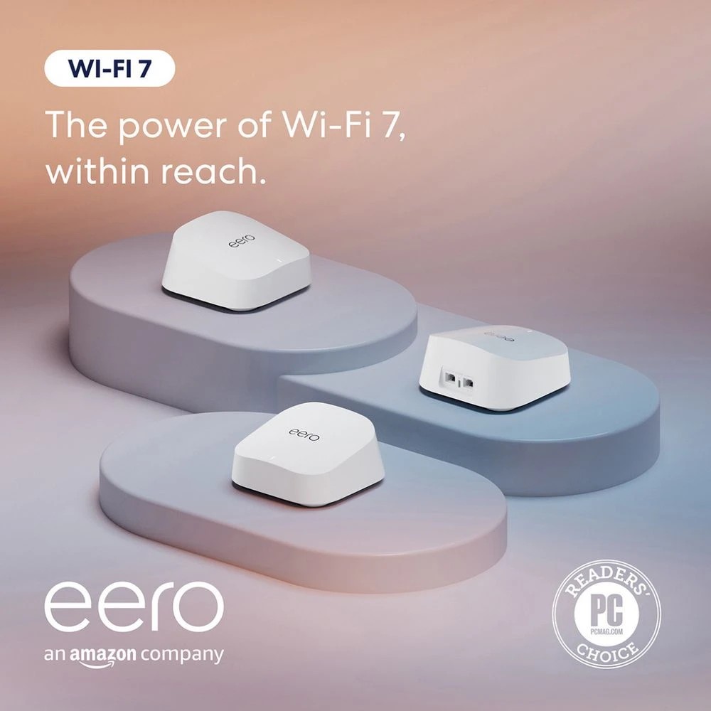 3 Amazon eero 7 Dual Mesh WiFi-7 Router 3 Pack, 3 of 7