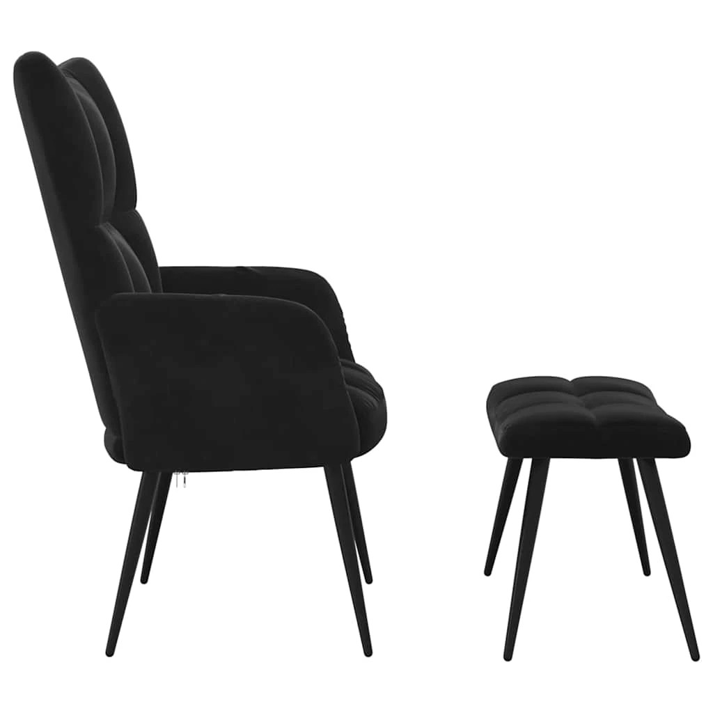 3 Vidaxl Relaxing Chair With Stool, Relaxing Chairs With Stools - Black, 3 of 10