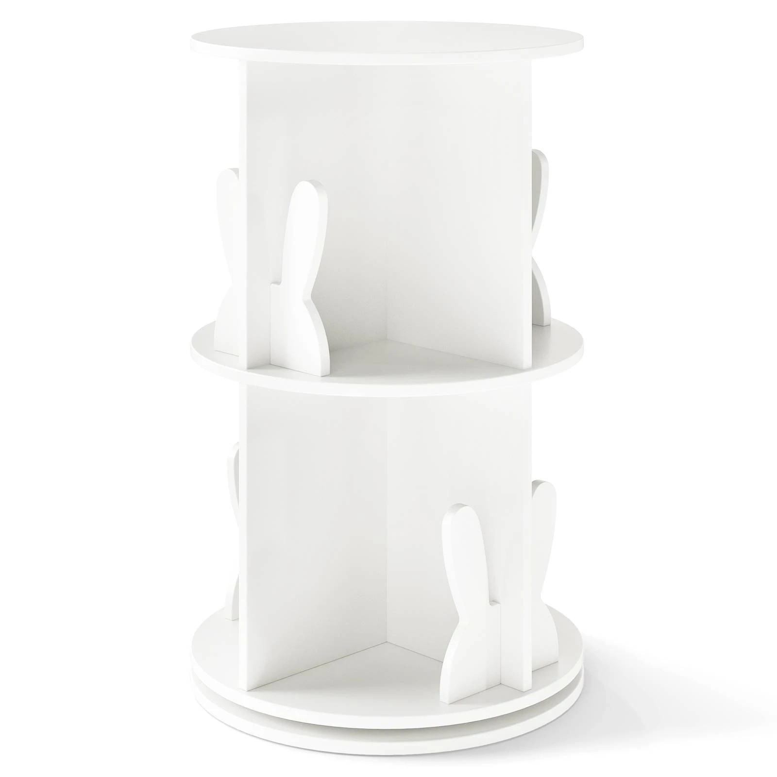 1 Costway Rotating Bookshelf Cute Bunny Bookcase, 1 of 3