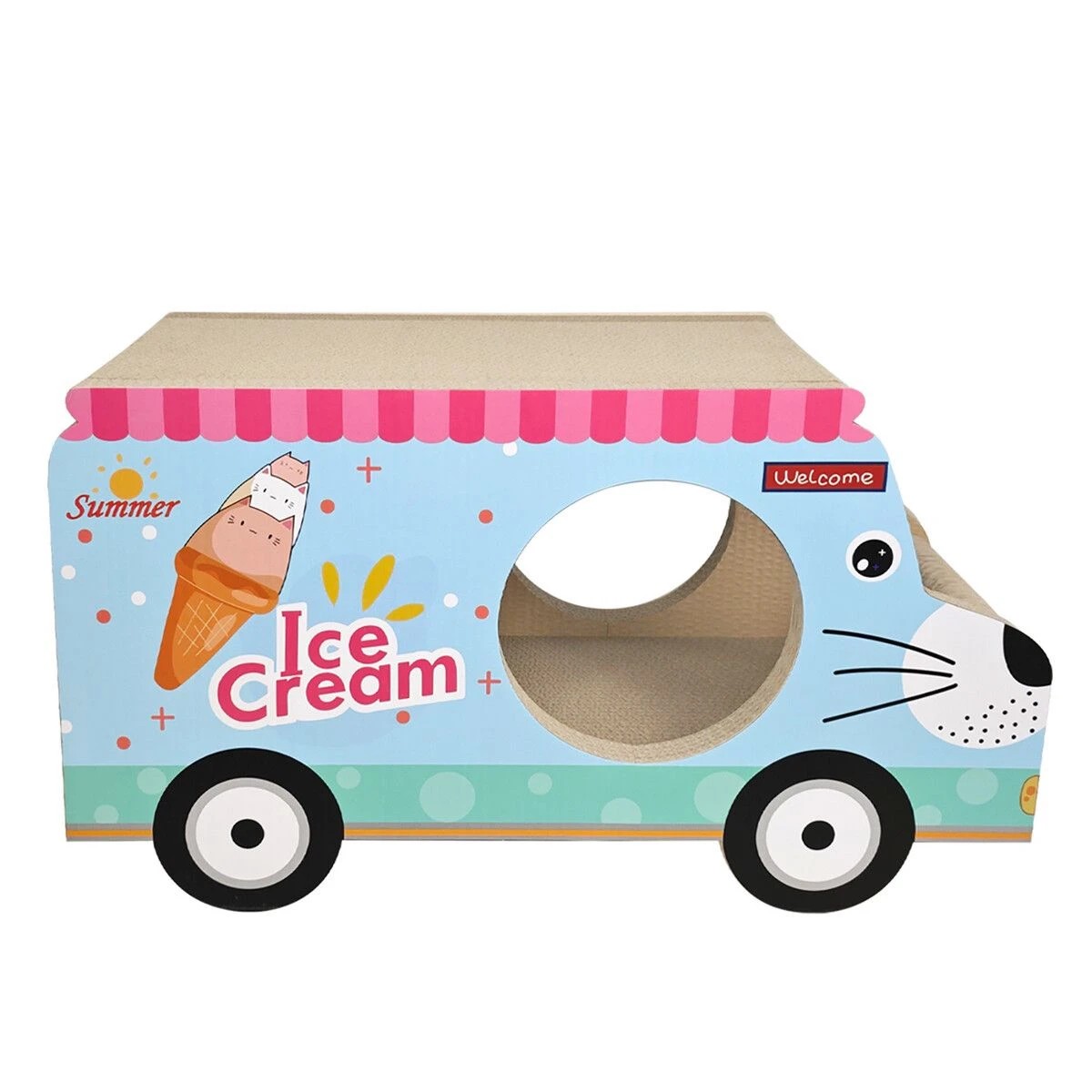 1 Pet Scene Cat Scratching Post Toy Bed Scratcher Corrugated Cardboard, 1 of 6