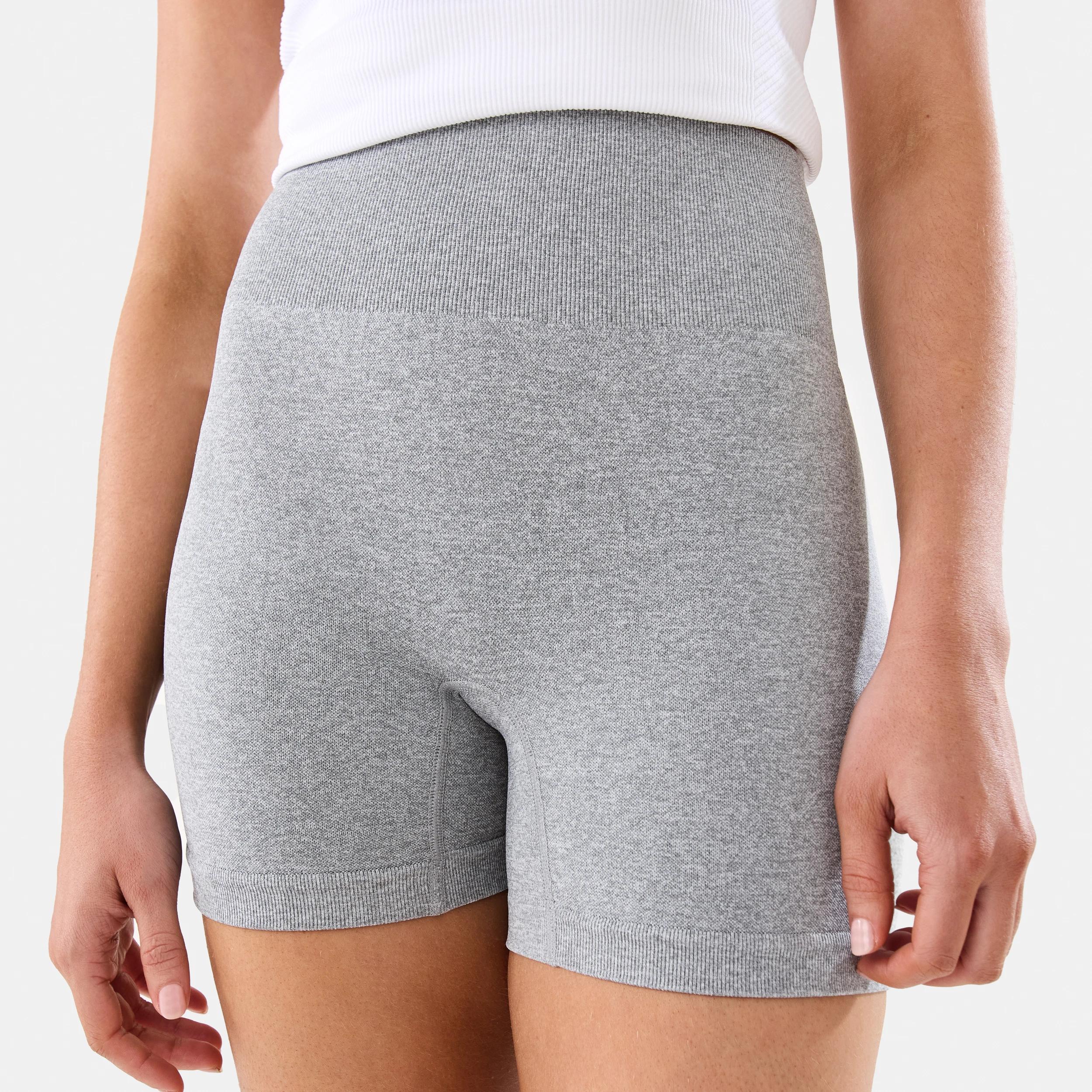 1 Active Womens Tape Bike Shorts SOFT GREY MARLE, 1 of 6