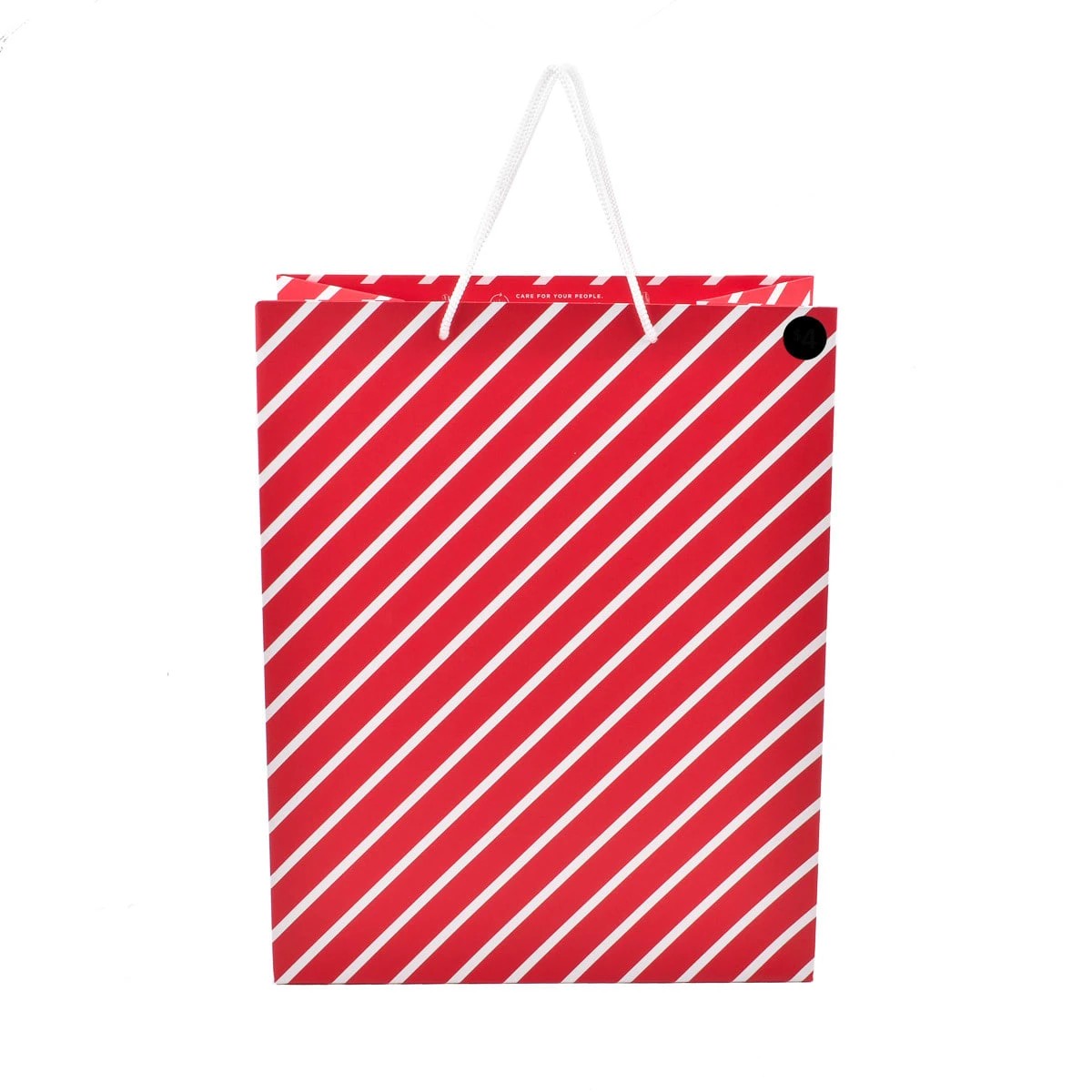 2 Hallmark Large Red Diagonal White Stripe Gift Bag, 2 of 3