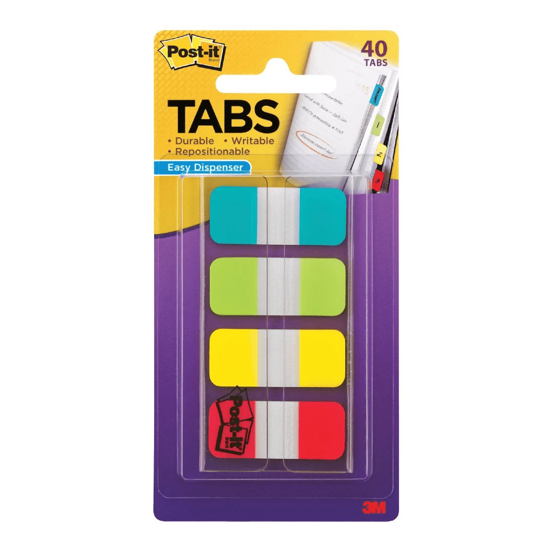 1 Post-it Tabs 15 x 38mm Assorted 4 Pack, 1 of 3