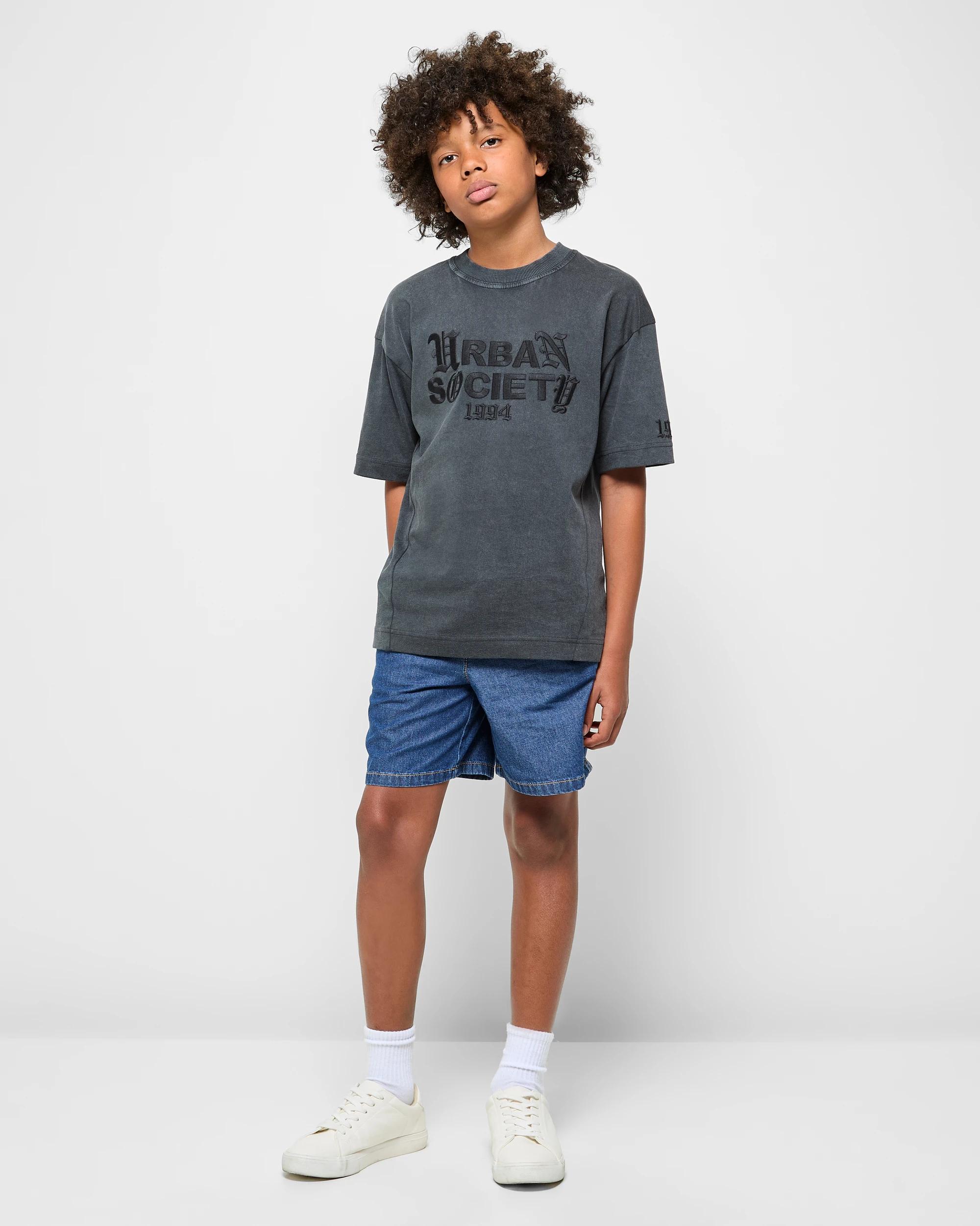 2 Target Chambray Shorts MID WASH, 2 of 5